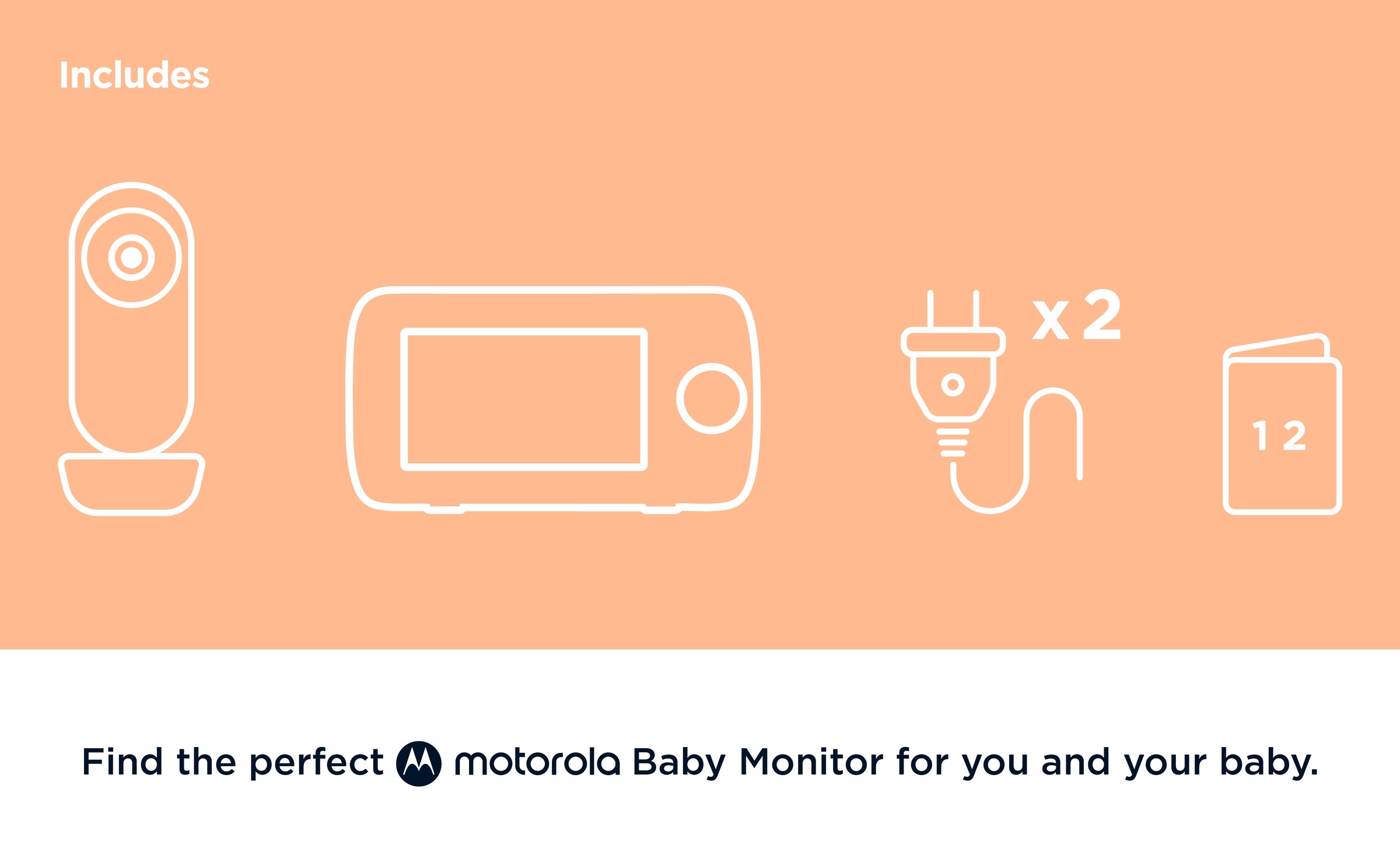 Motorola Video-Babyphone »4.3" Video Baby Monitor VM34« 4,3-Zoll-Farbdisplay