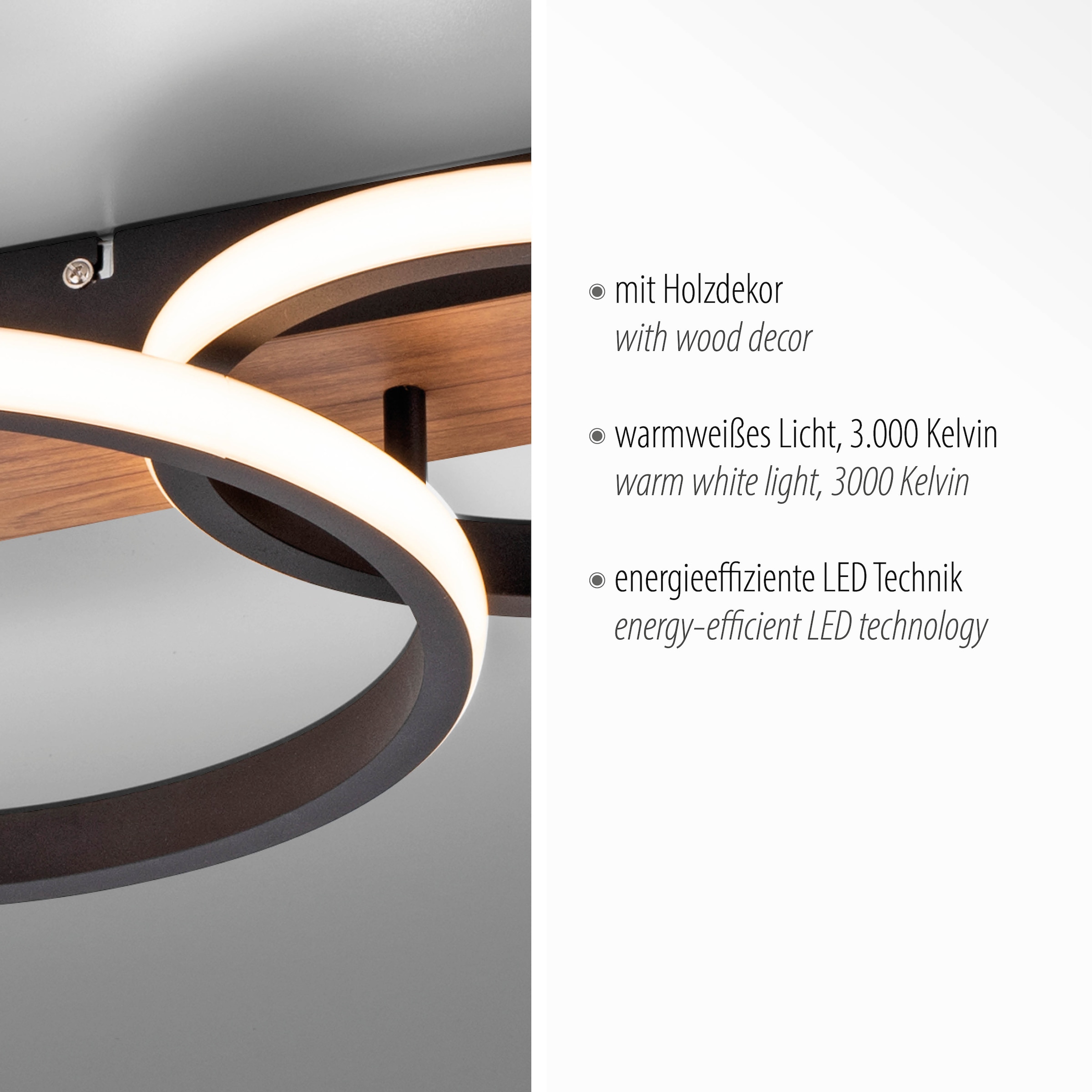 JUST LIGHT Deckenleuchte »TROOPER«, 1 flammig, Leuchtmittel LED-Board | LED fest integriert, LED
