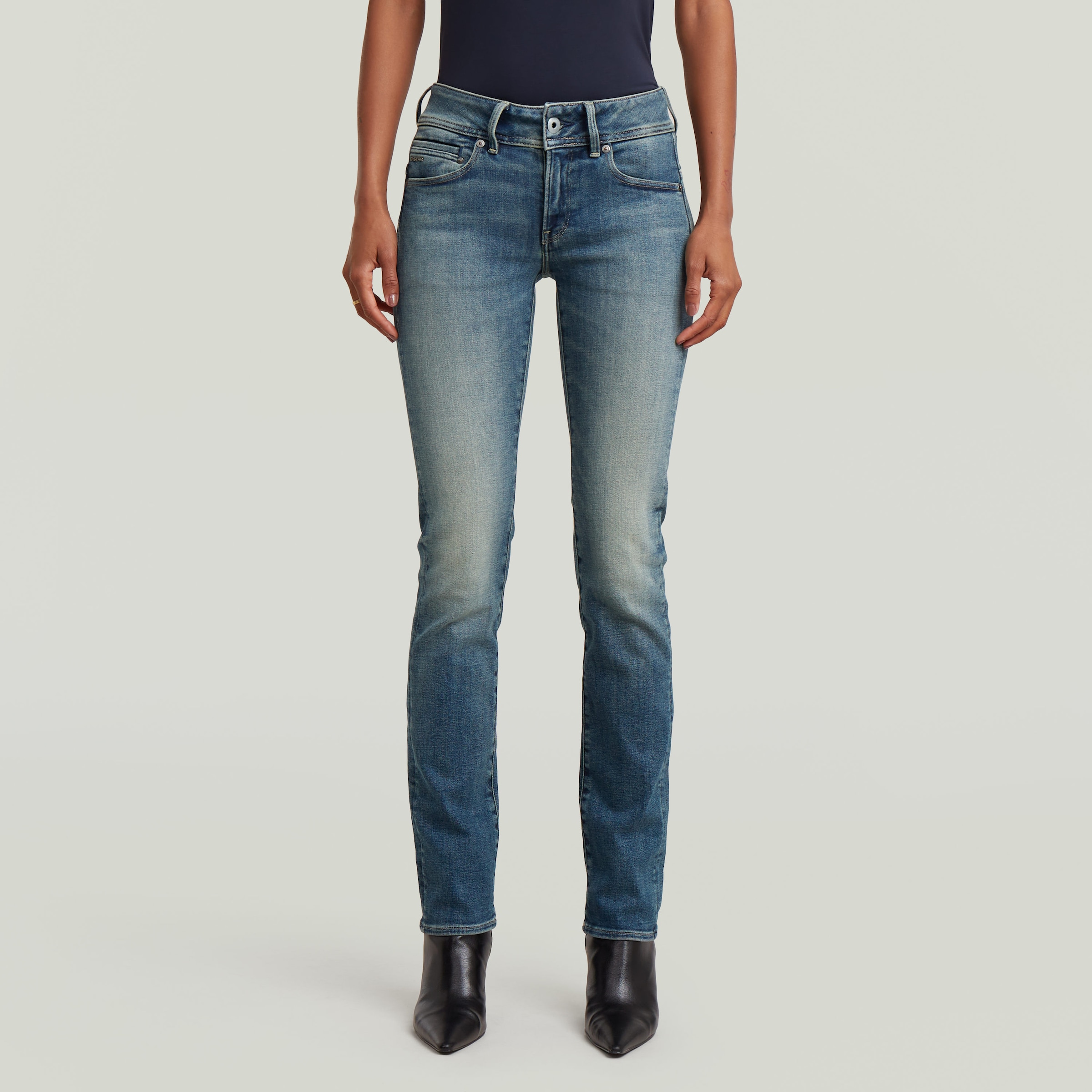G-STAR Straight-Jeans »Midge« 5-Pocket-Design mit markanten Steppnähten