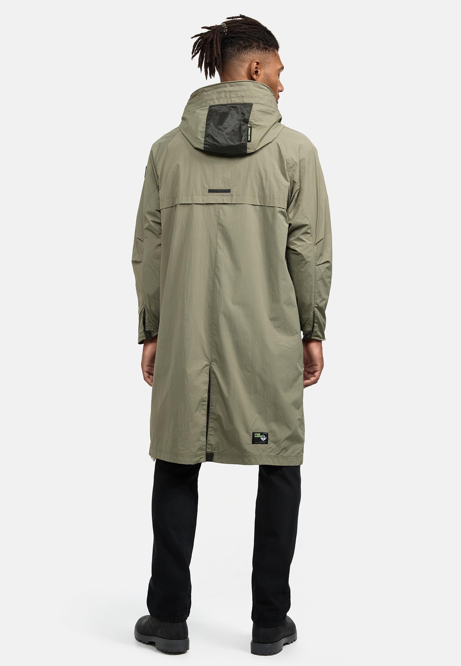 Stone Harbour Regenmantel »Regenmantel Zafaar«, Lange Herren Regenjacke mit Kapuze