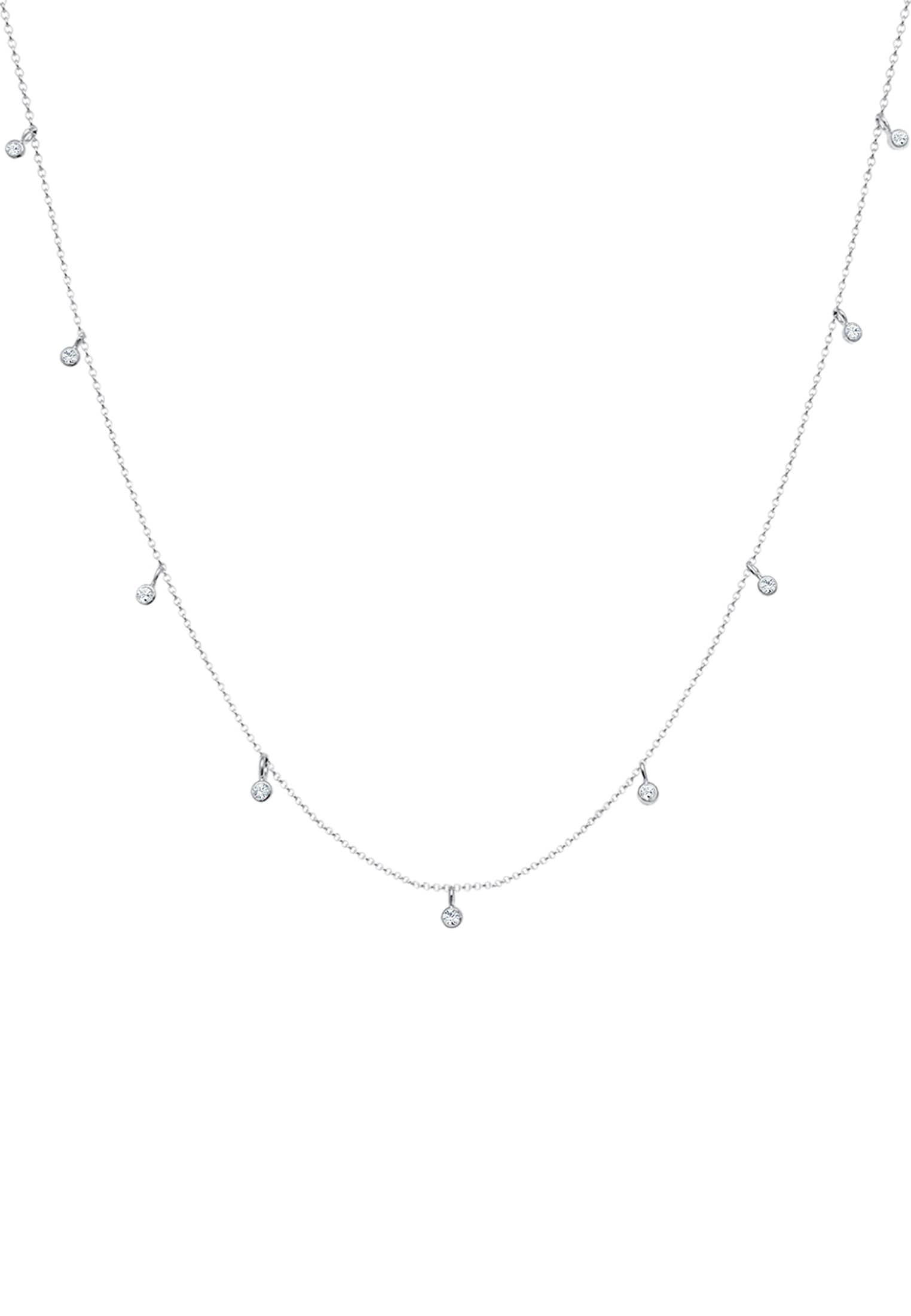 Elli Silberkette »Halskette Glas Kristalle Weiß 925 Sterling Silber«