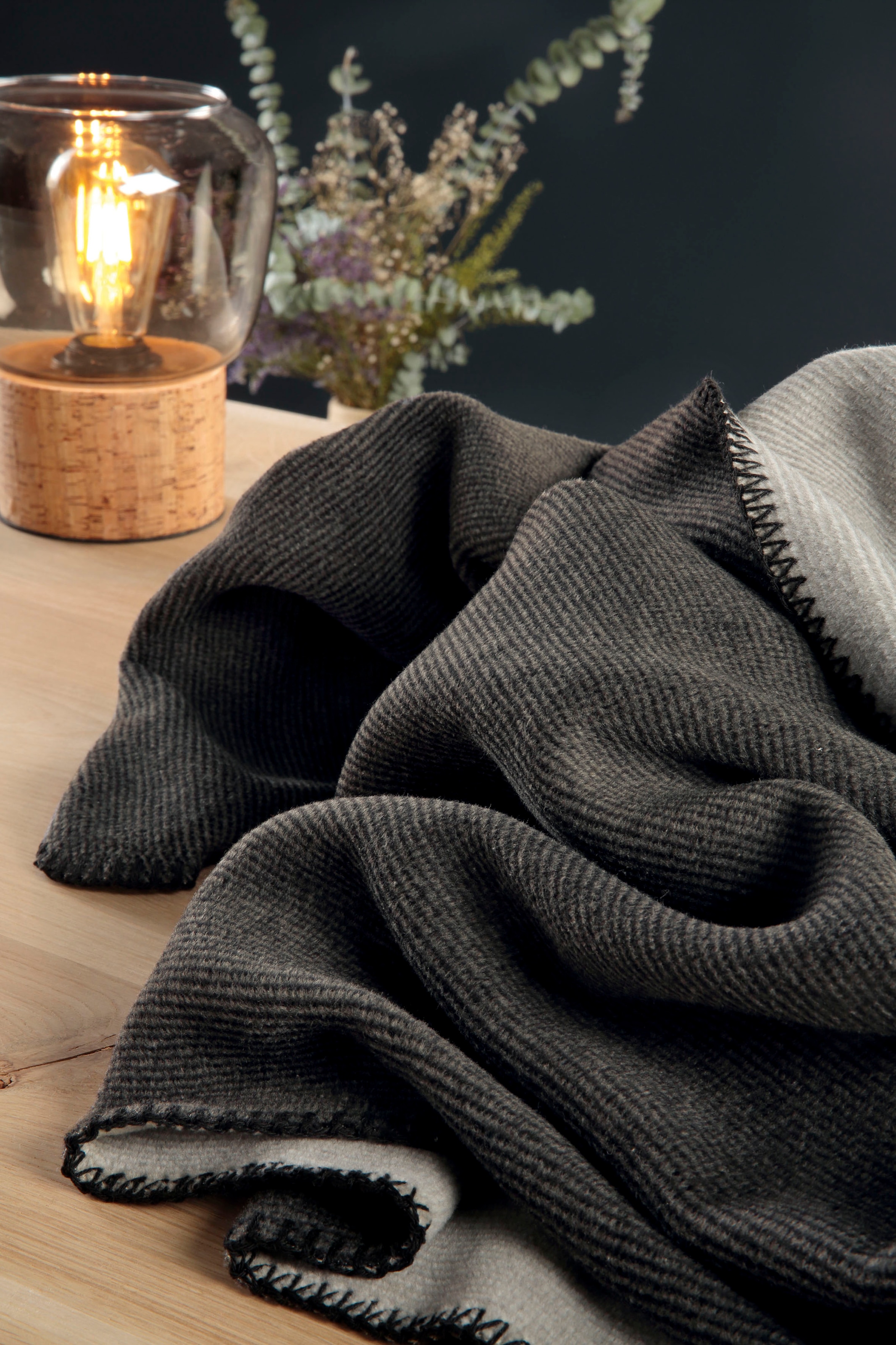 Biederlack Wohndecke »Melange Doubleface« mit geketteltem Zierstich