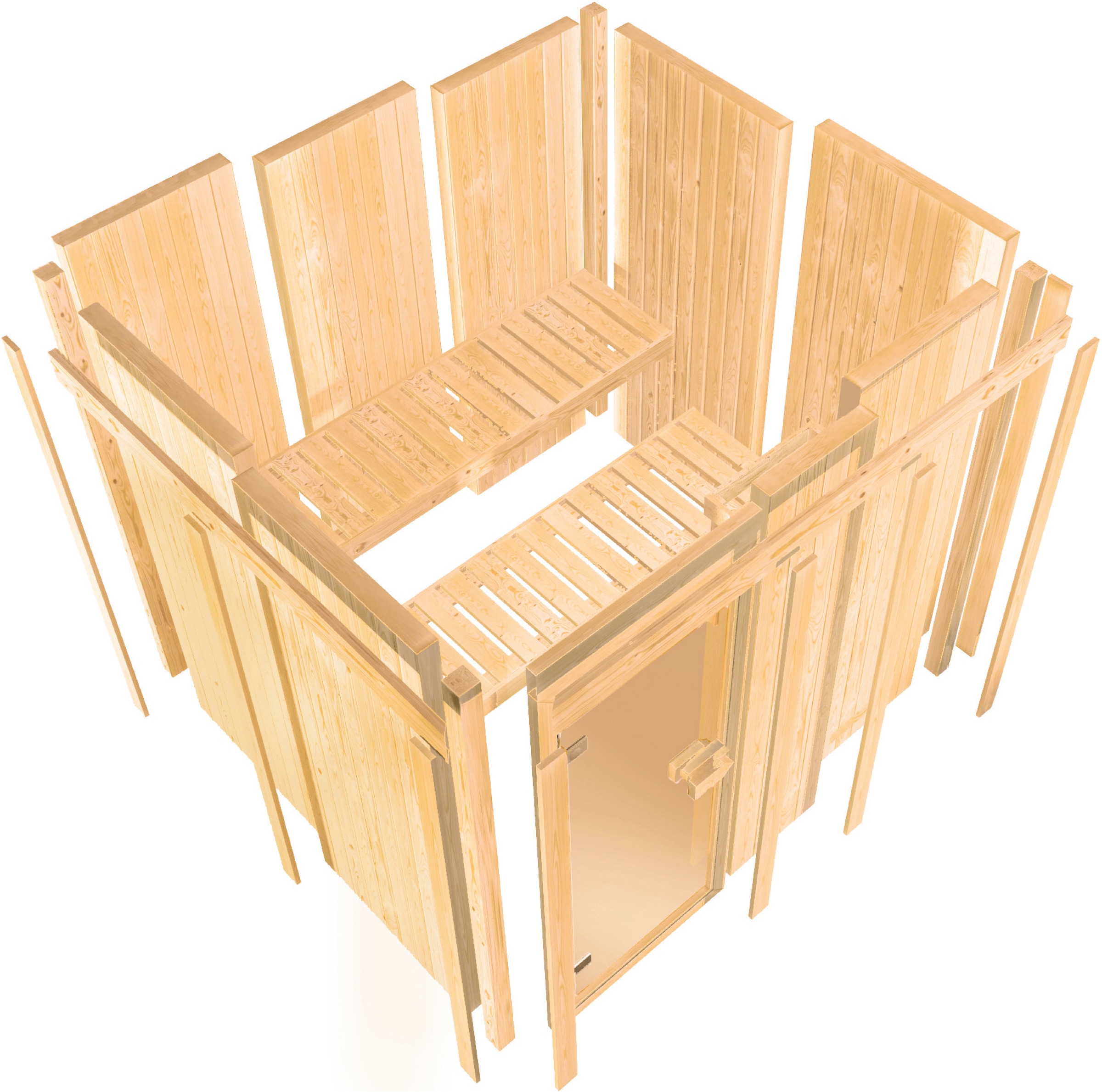 Karibu Sauna »Ivana 1« Ganzglasfront, 3,6 kW Ofen mit intgr. Steuerung