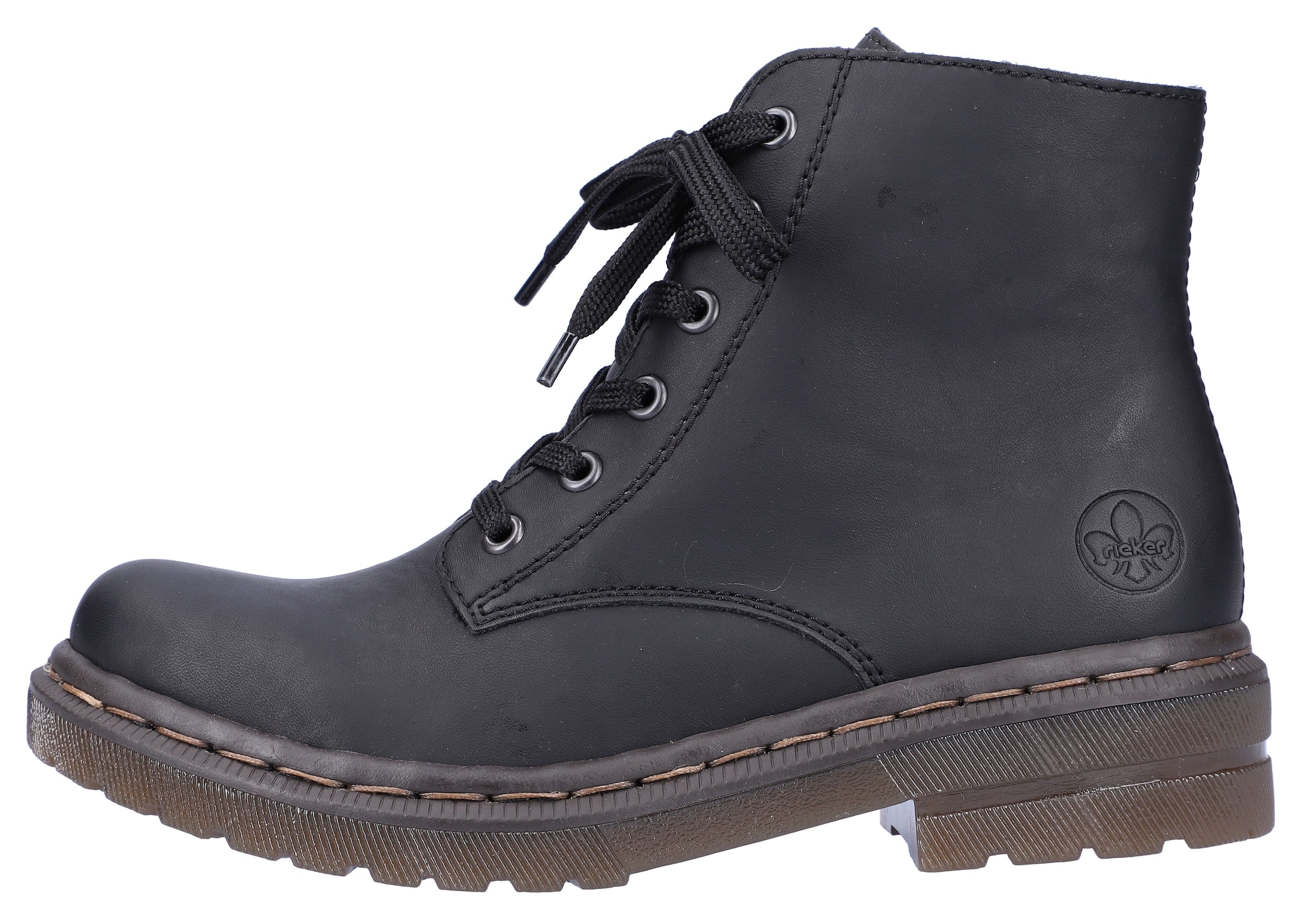 Rieker Schnürboots  , Schnürstiefelette, Blockabsatz, mit Logoprägung