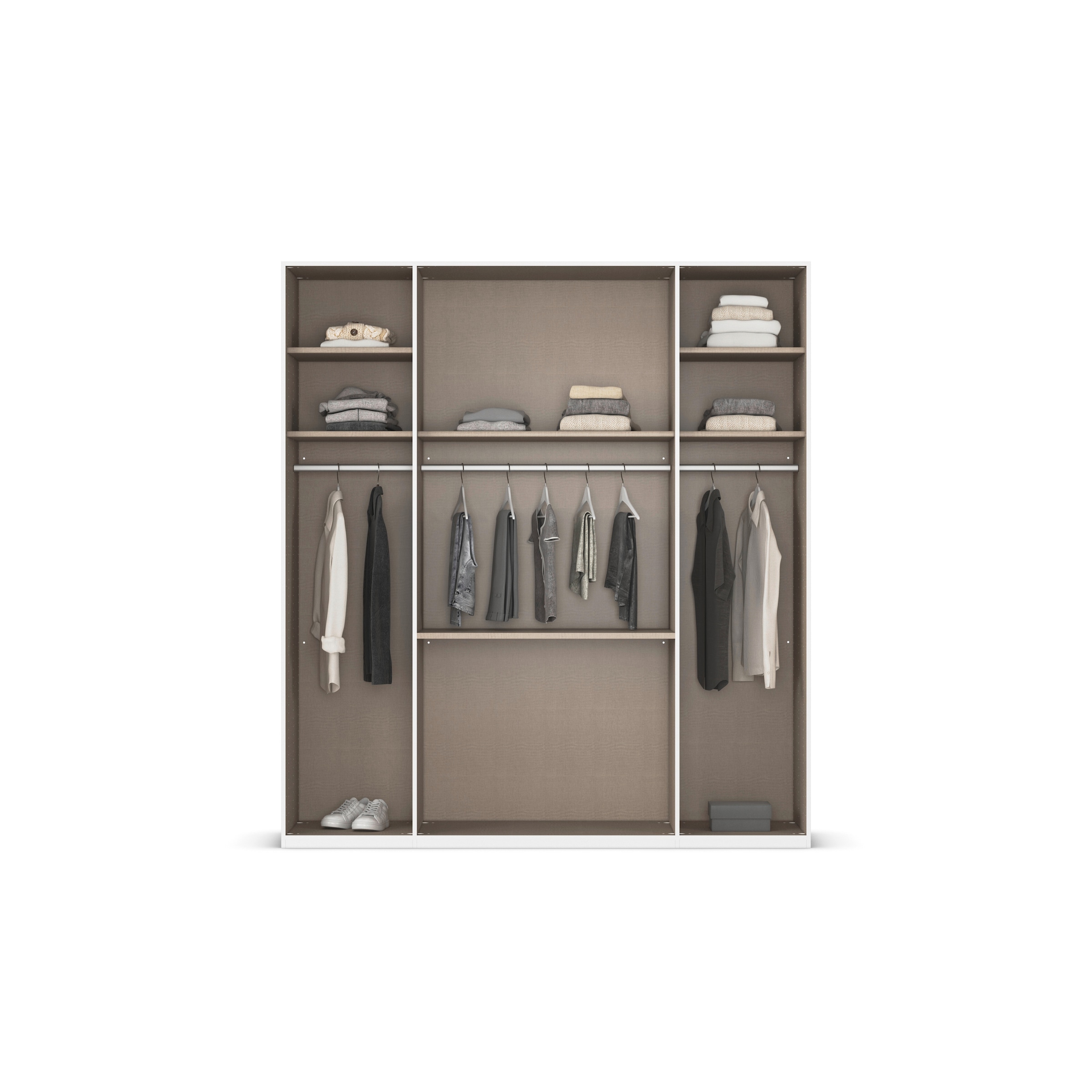 rauch Drehtürenschrank »Kleiderschrank Schrank Garderobe Schlafzimmerschrank EVELYN«, (in 2 Höhen 197 oder 210 cm erhältlich), in elegantem Stil mit Schubladen 3 Breiten und 2 Höhen MADE IN GERMANY
