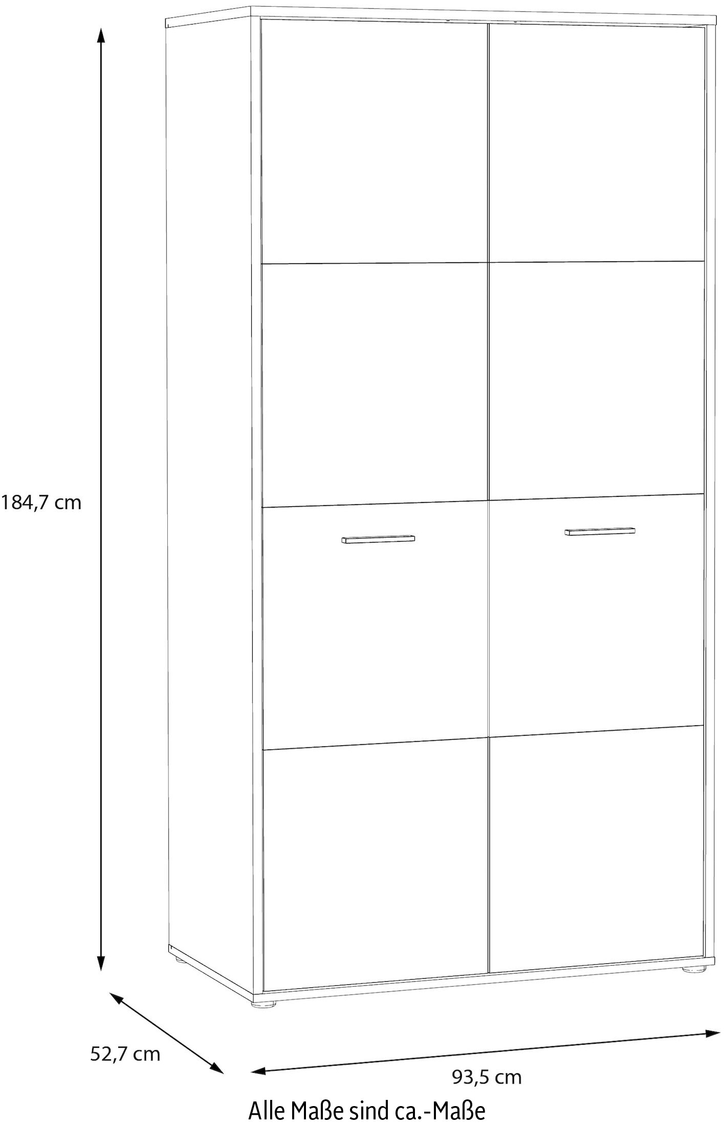FORTE Garderobenschrank »Quadro«, Stauraumschrank, Mehrzweckschrank, Höhe 184,7cm