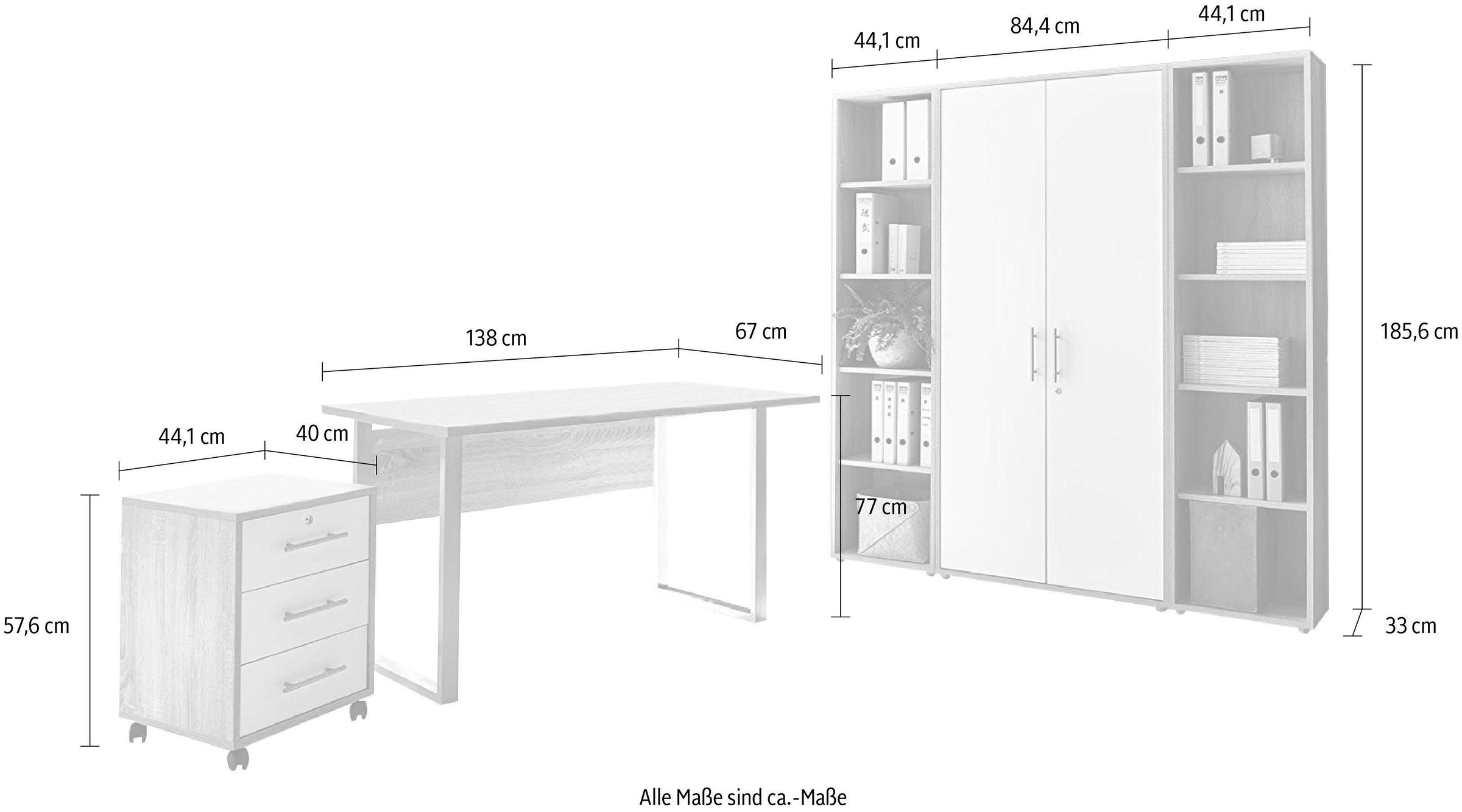 BMG Möbel Büromöbel-Set »Tabor Mini Kombi 3«