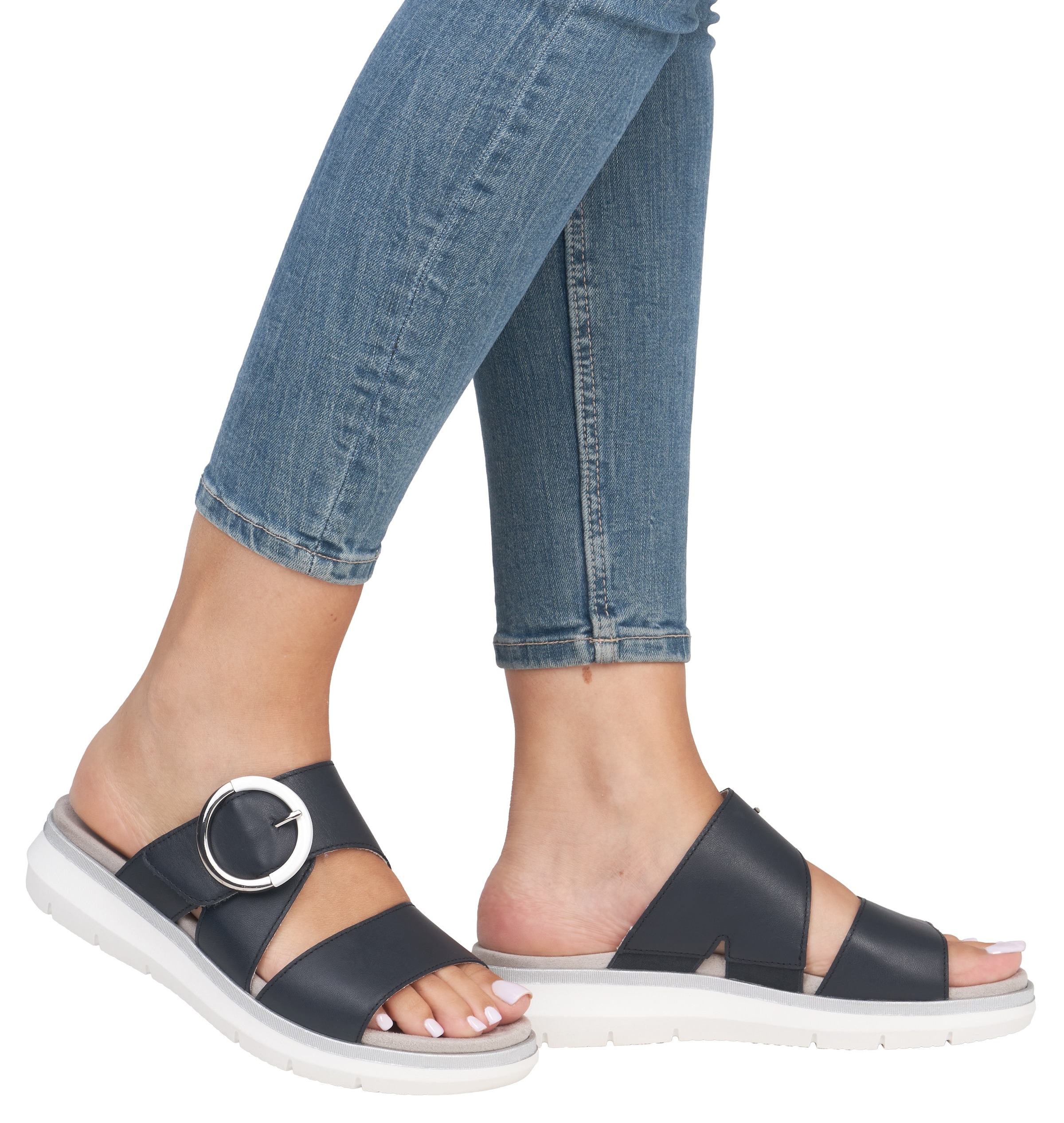 Remonte Pantolette, Keilabsatz, Sommerschuh, Bequemschuh mit Klettverschluss