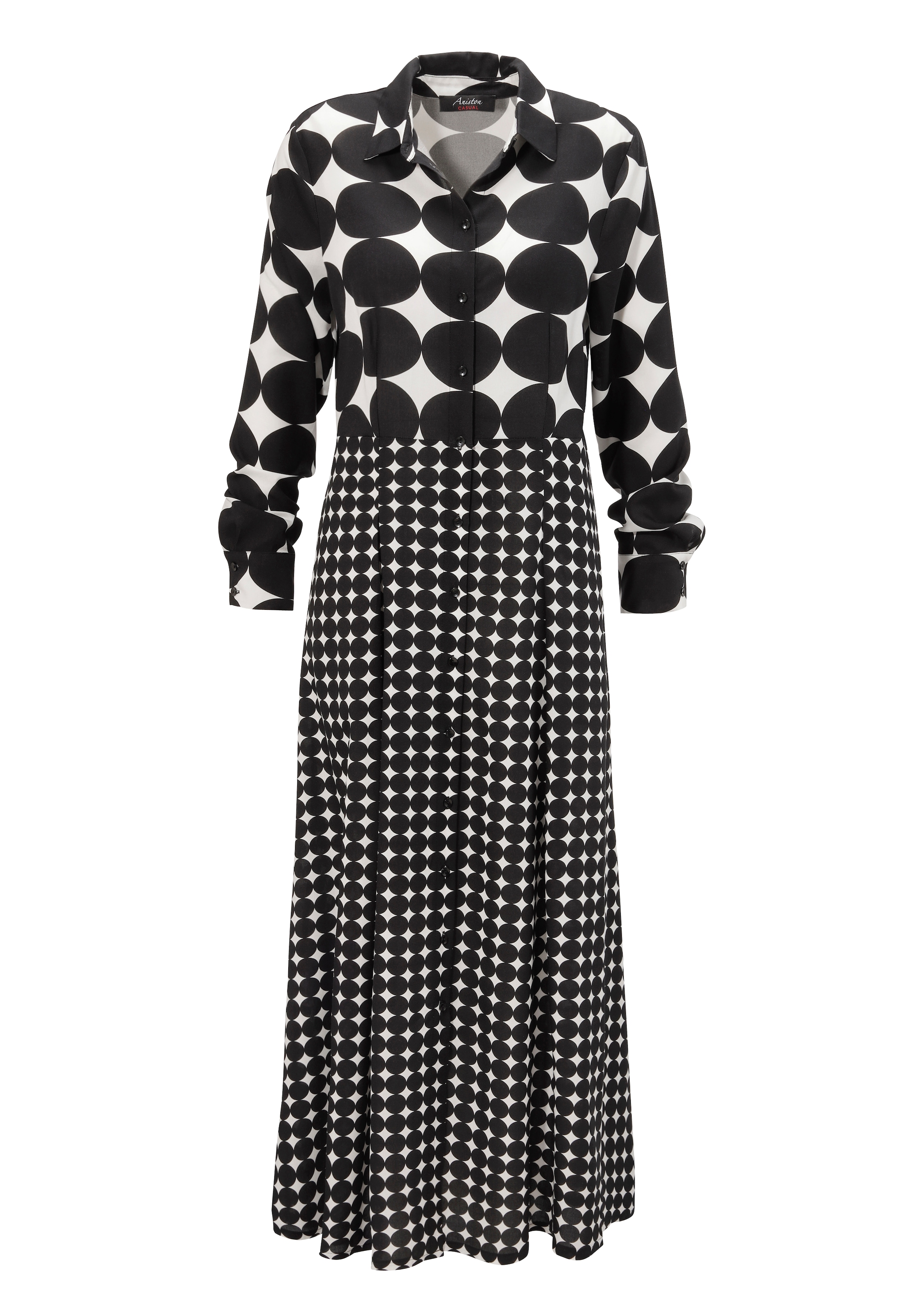 Aniston CASUAL Maxikleid, im Mustermix aus großen und kleinen Kreisen
