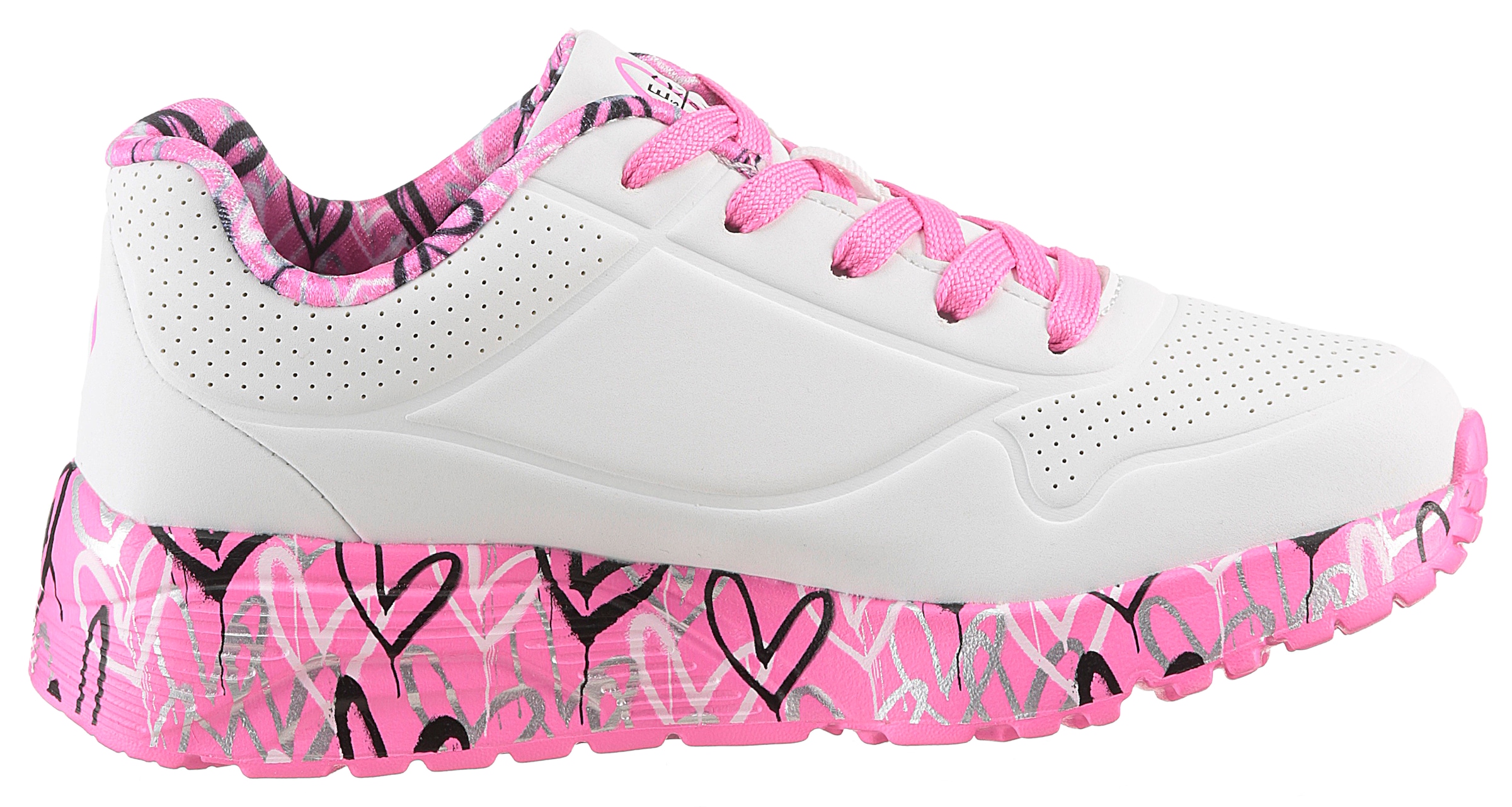 Skechers Sneaker »UNO LITE-LOVELY LUV«, Schnürschuh mit bedruckter Sohle, Größenschablone zum Download
