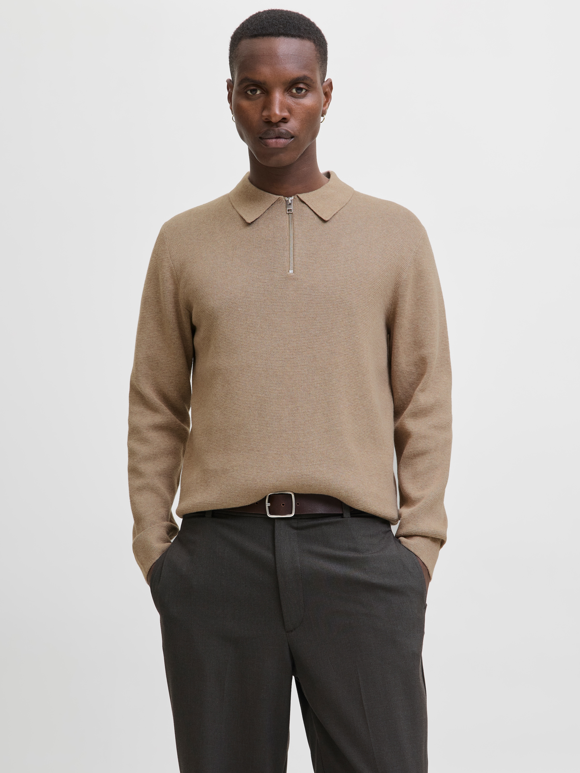 Jack & Jones Polokragenpullover »JPRBLAMILANO STITCH KNIT ZIP POLO SN«
