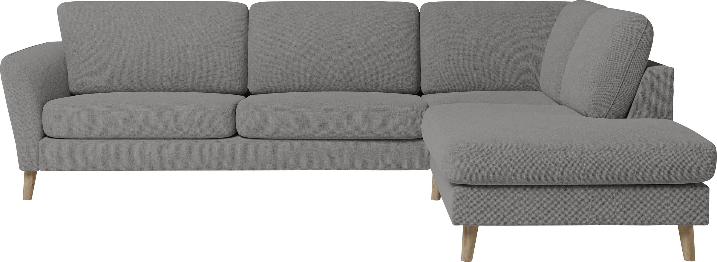 Home affaire Ecksofa »MARSEILLE 278/202 cm, L-Form, Ottom. rechts/links«, Massivholzbeine aus Eiche, in verschieden Bezügen und Farbvarianten