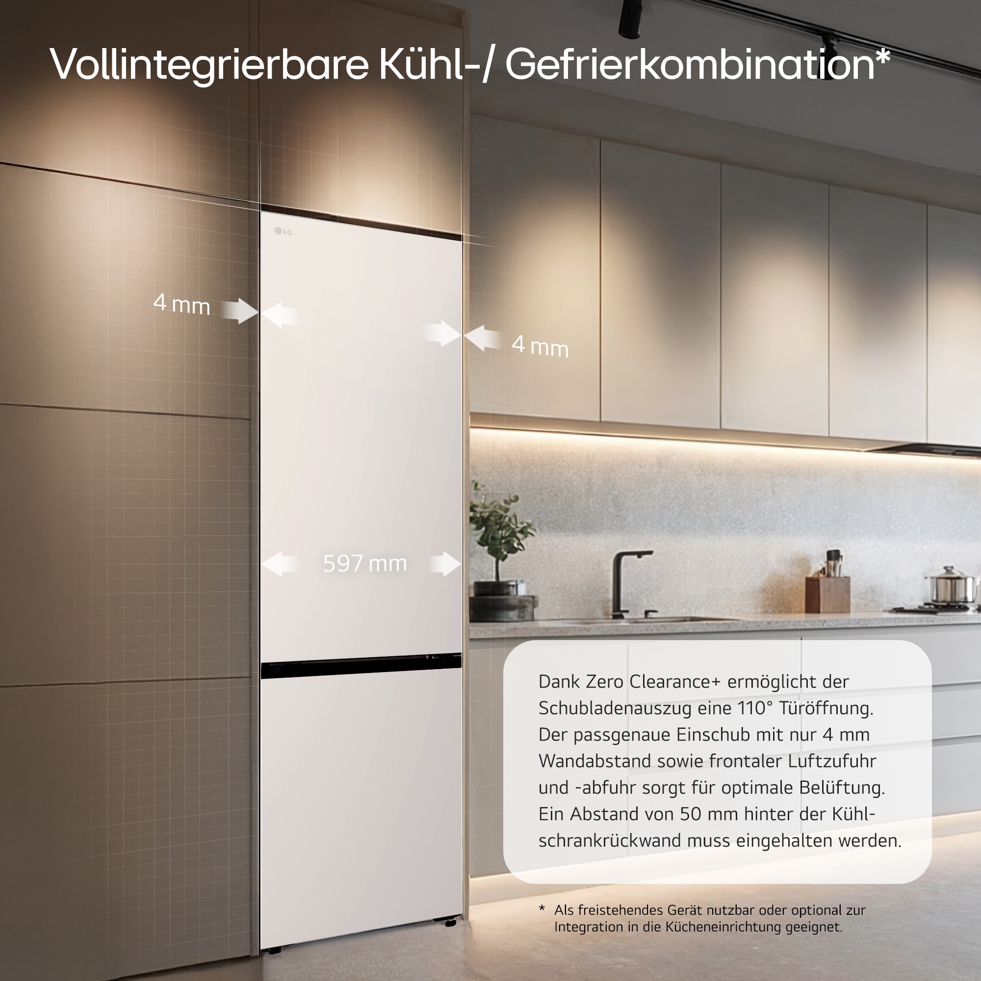 LG Kühl-/Gefrierkombination »GBBS726ASW« 203 cm hoch 59,5 cm breit Fit&Max: Vollintegrierbar & Maximale Ausstattung
