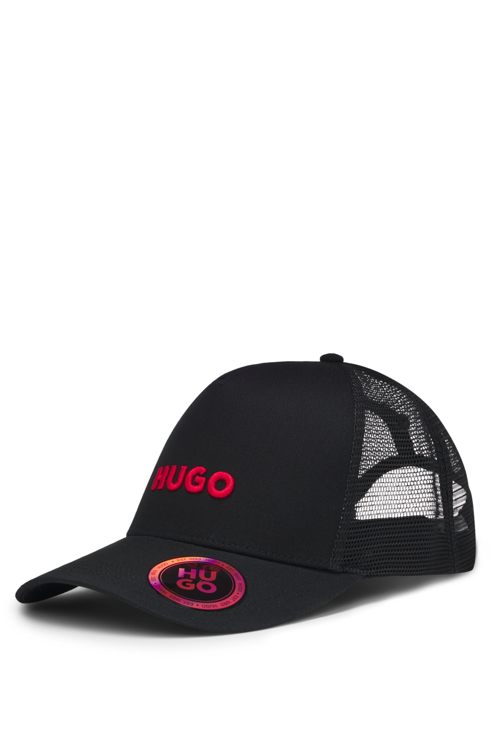 HUGO Fitted Cap »Marsel-Trucker« aus Twill & Mesh mit 3D Logostickerei, unisex
