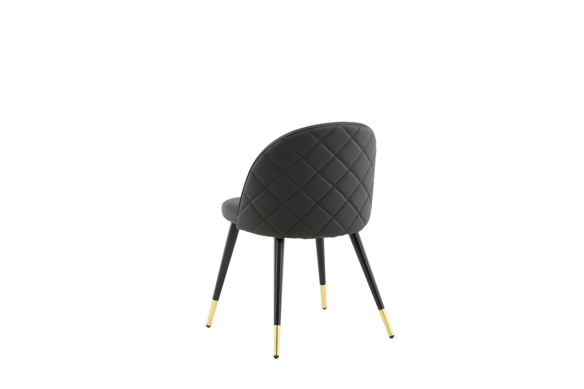 Venture Home Esszimmerstuhl »Velvet Stitches, 2er-Set Esszimmerstühle in Schwarz-PU, 150 kg« () 2 Stk.Polsterstuhl, Lederlook, schwarze Metallbeine, abgerundet, edel