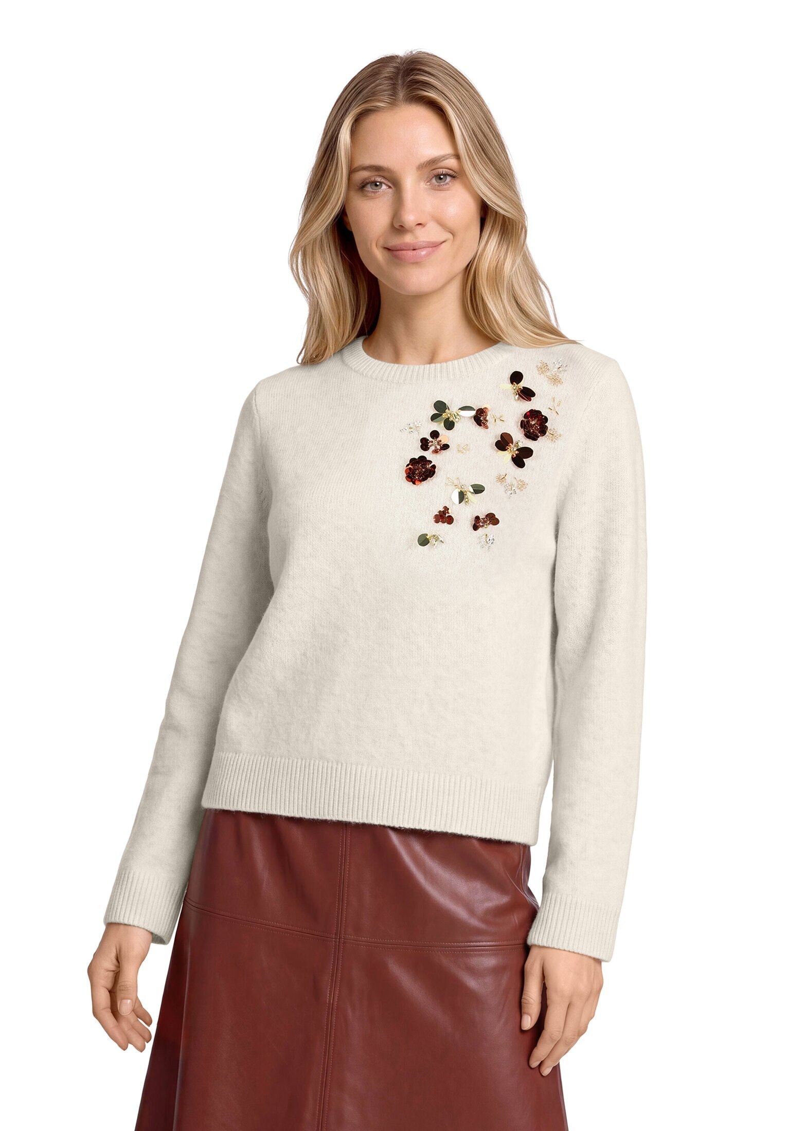 Betty&Co Strickpullover »Strickpullover mit Schmucksteinen«