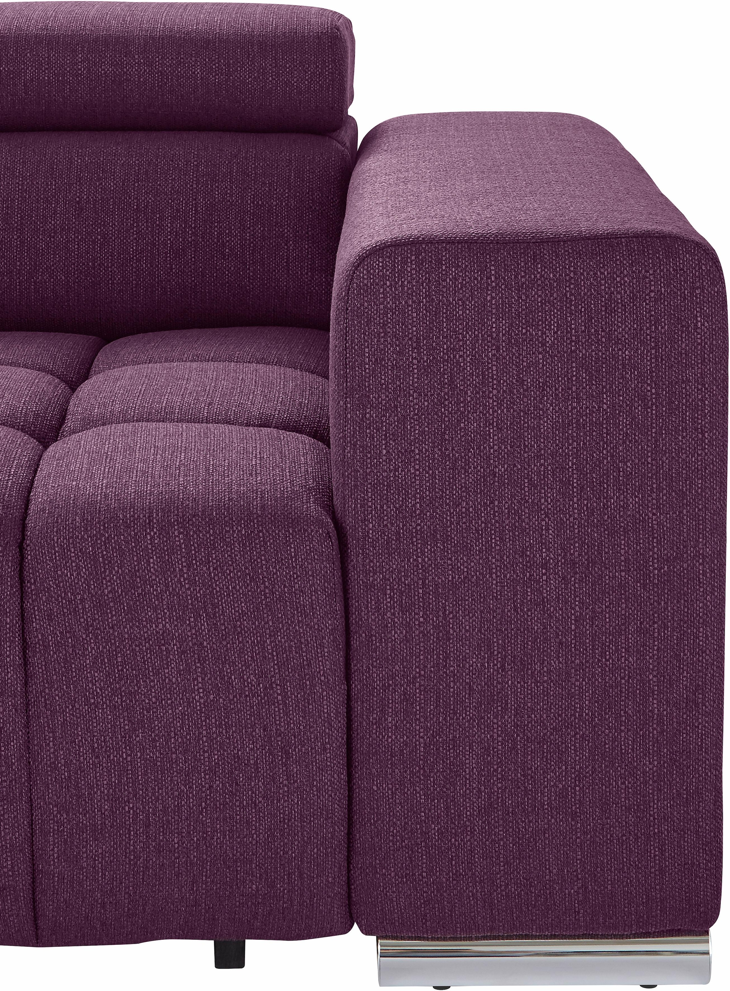 exxpo - sofa fashion Ecksofa »Elias, aktuelle Kreuzsteppung im Sitz, bequem, L-Form«, mit Kopf- bzw. Rückenverstellung, wahlweise mit Bettfunktion