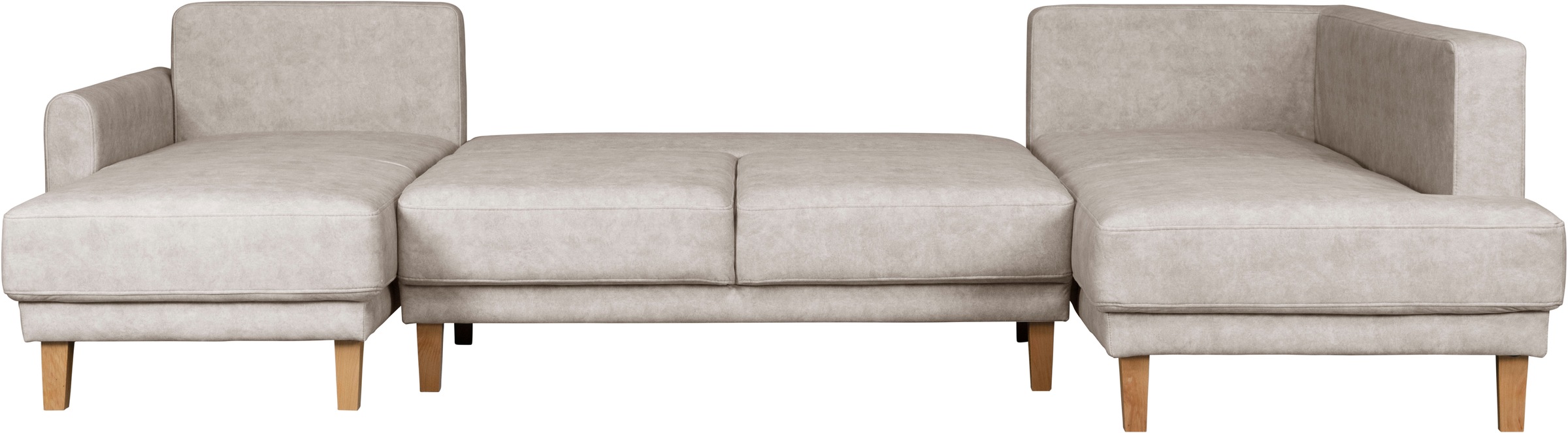 Home affaire Wohnlandschaft »TRIPLO U-Form wahlweise mit Schlaffunktion, B/T/H: 310/192/90 cm«, Schlafsofa, auch mit Bettkasten, Steppung im Rückenkissen