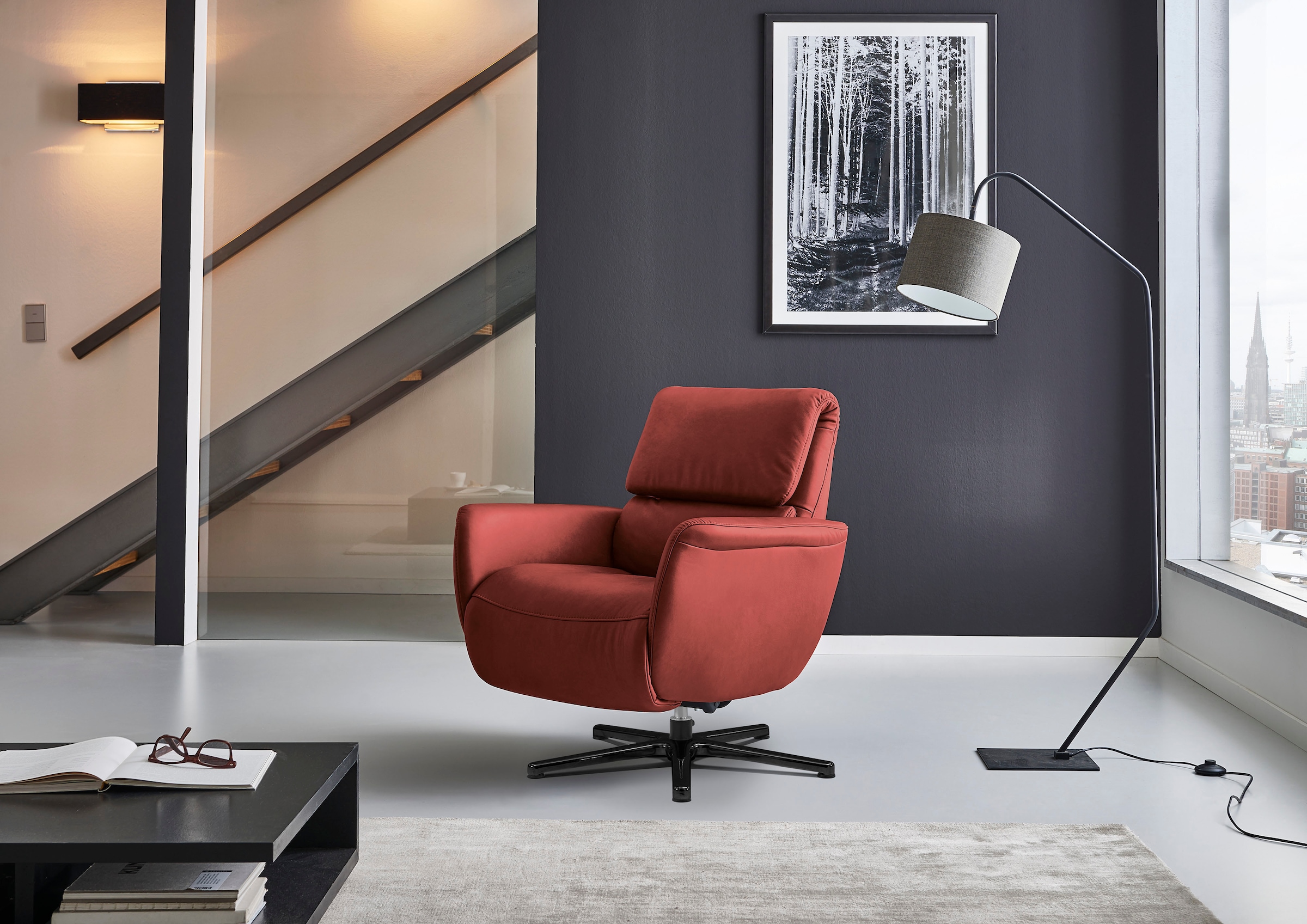 HUKLA Sessel »HU-LC17037« Verstellbare Beinauflage und Rückenlehne, hochklappbare Rückenpolster