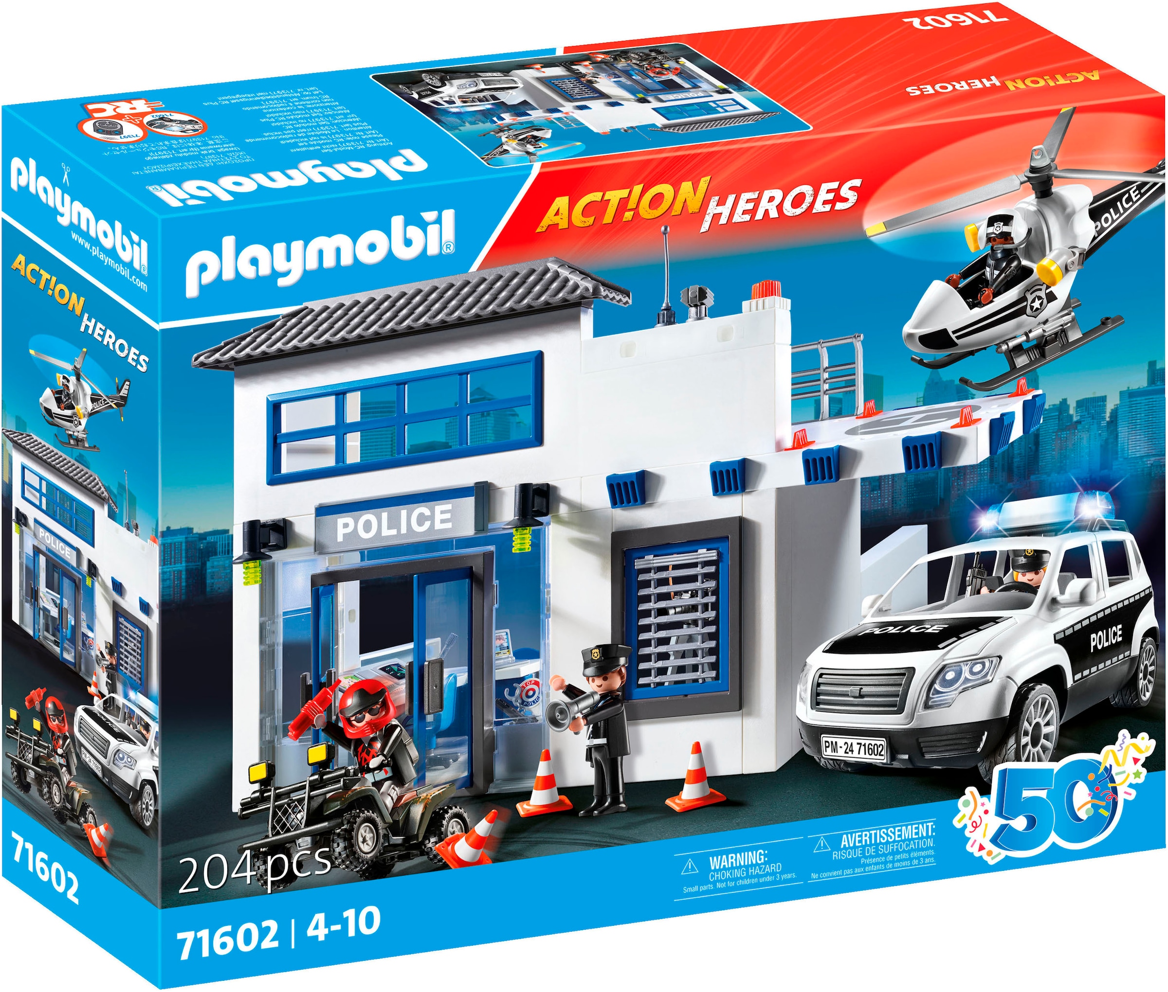 Konstruktions-Spielset »Polizeistation (71602), Action Heroes, 50 Jahre«, (204 St.)