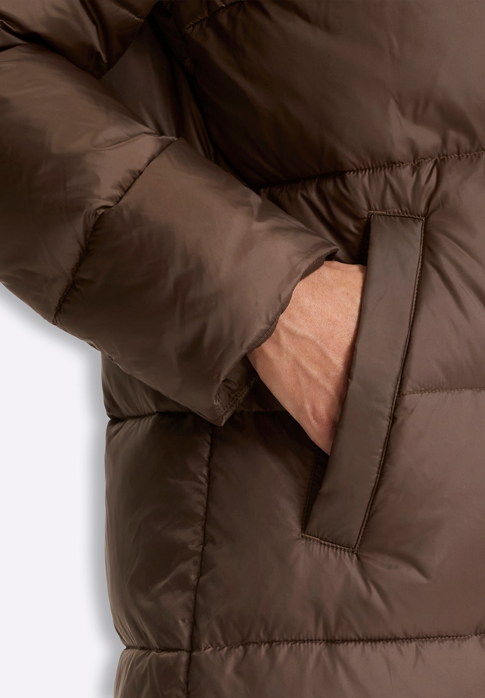 heine Langjacke »Steppmantel Steppmantel mit Seitenschlitzen« mit Kapuze