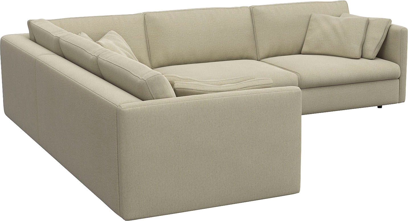 FLEXLUX Ecksofa »Lovane, elegant und zeitlos, bequem, L-Form«, Weich & anschmiegsam, große Sitztiefe auf Kaltschaum, Dekokissen inkl.