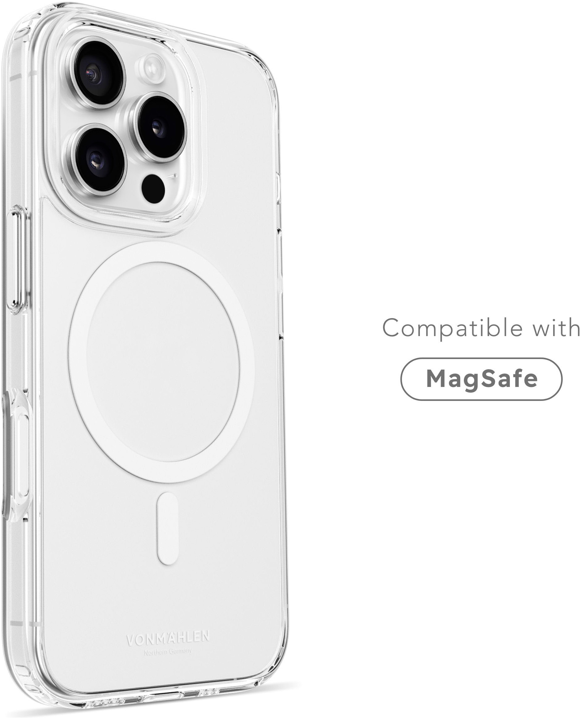 VONMÄHLEN Smartphone-Hülle »iPhone 16 Pro, Transparent Case - Schutzhülle,White«