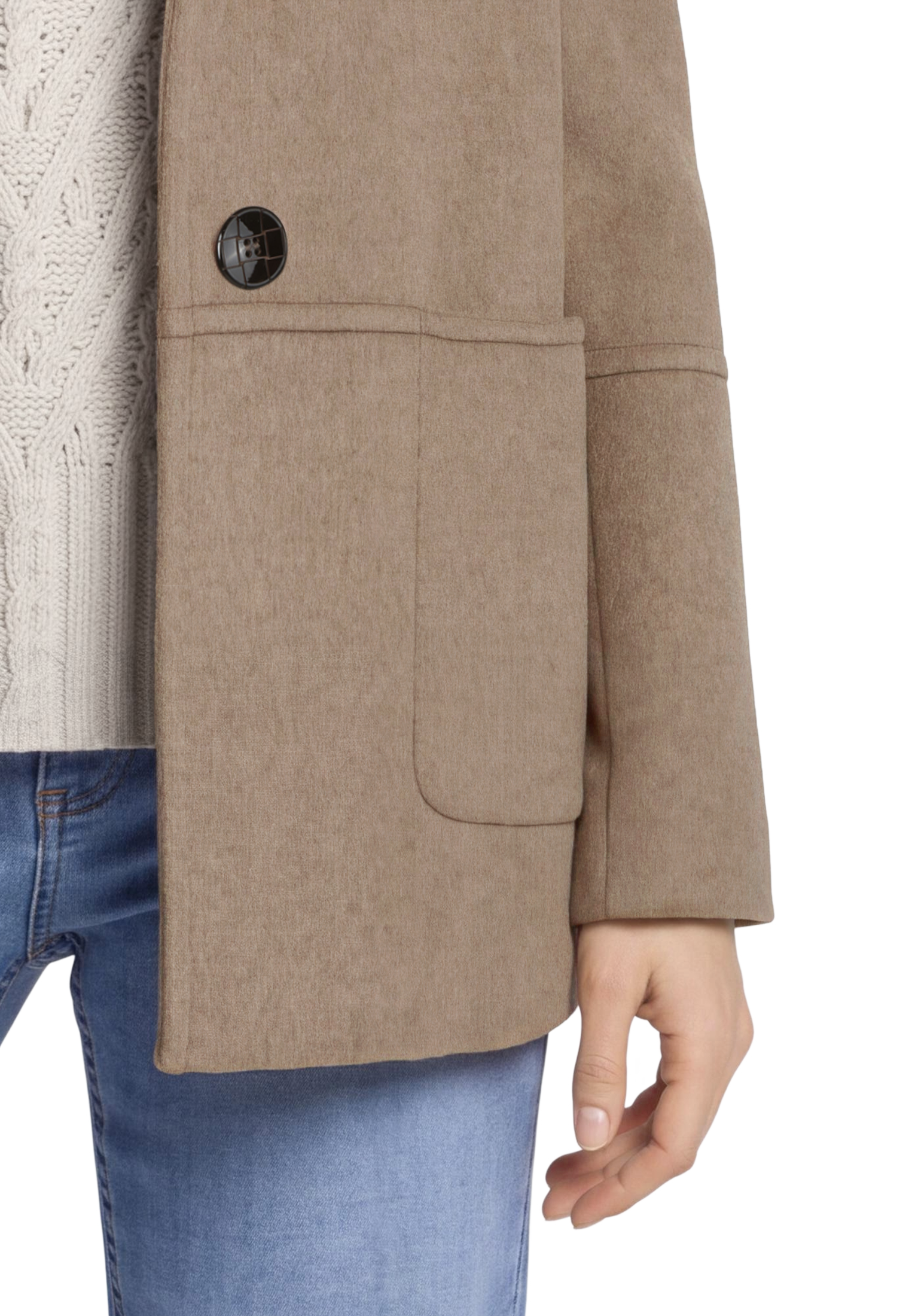 Gil Bret Wolljacke mit Kapuze mit Reverskragen und Steppkapuze