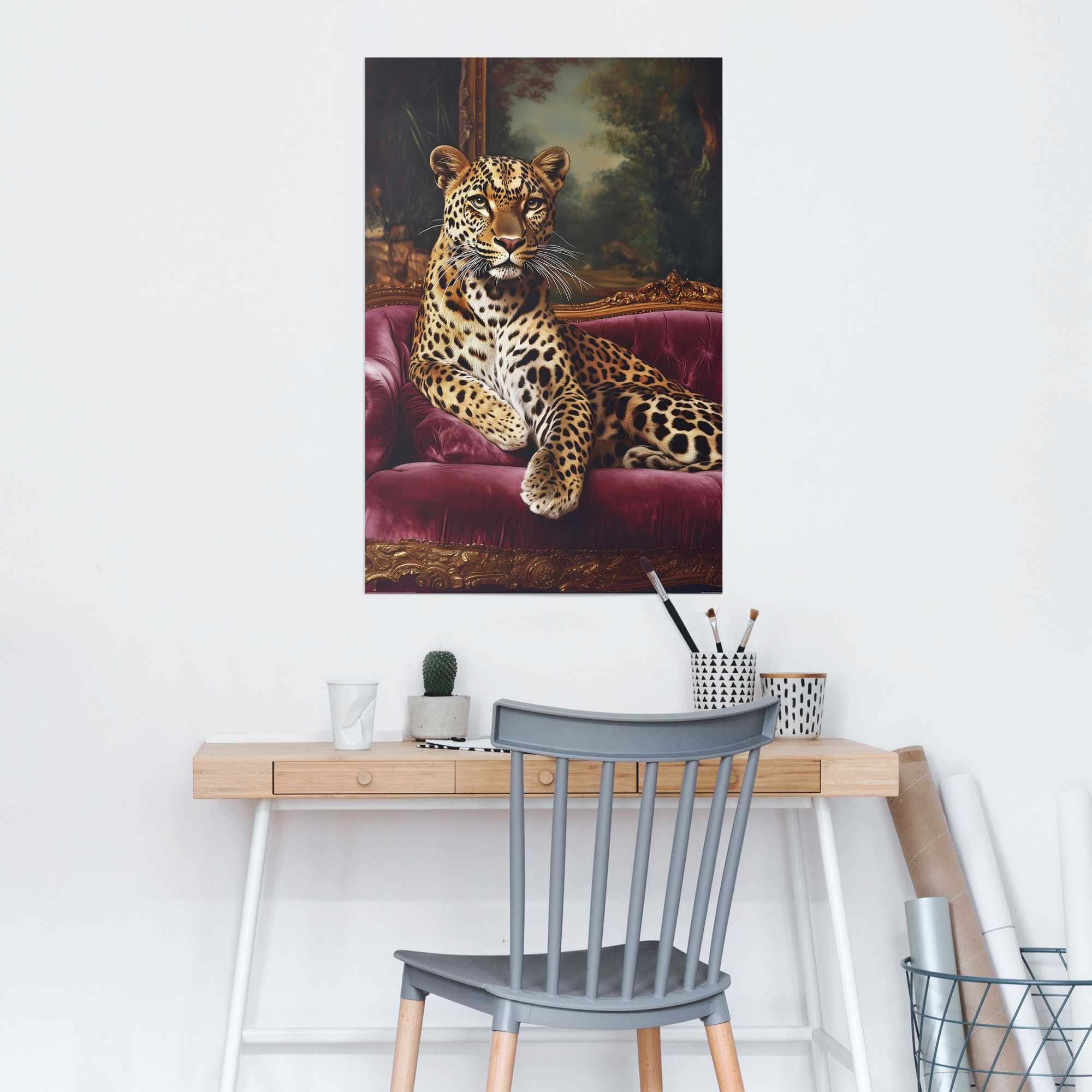 Reinders! Poster »Sofa Panther«, Wohnzimmer - Mehrfarbig - 150 gr. Papier - Tiere - 61x91,5 cm