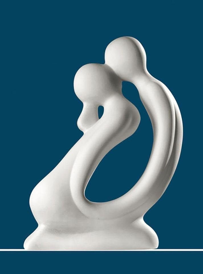 GILDE Dekofigur »Skulptur Kuss, weiß«, bestellen 42 handgefertigt, Keramik, cm, Raten auf aus Wohnzimmer Höhe Dekoobjekt