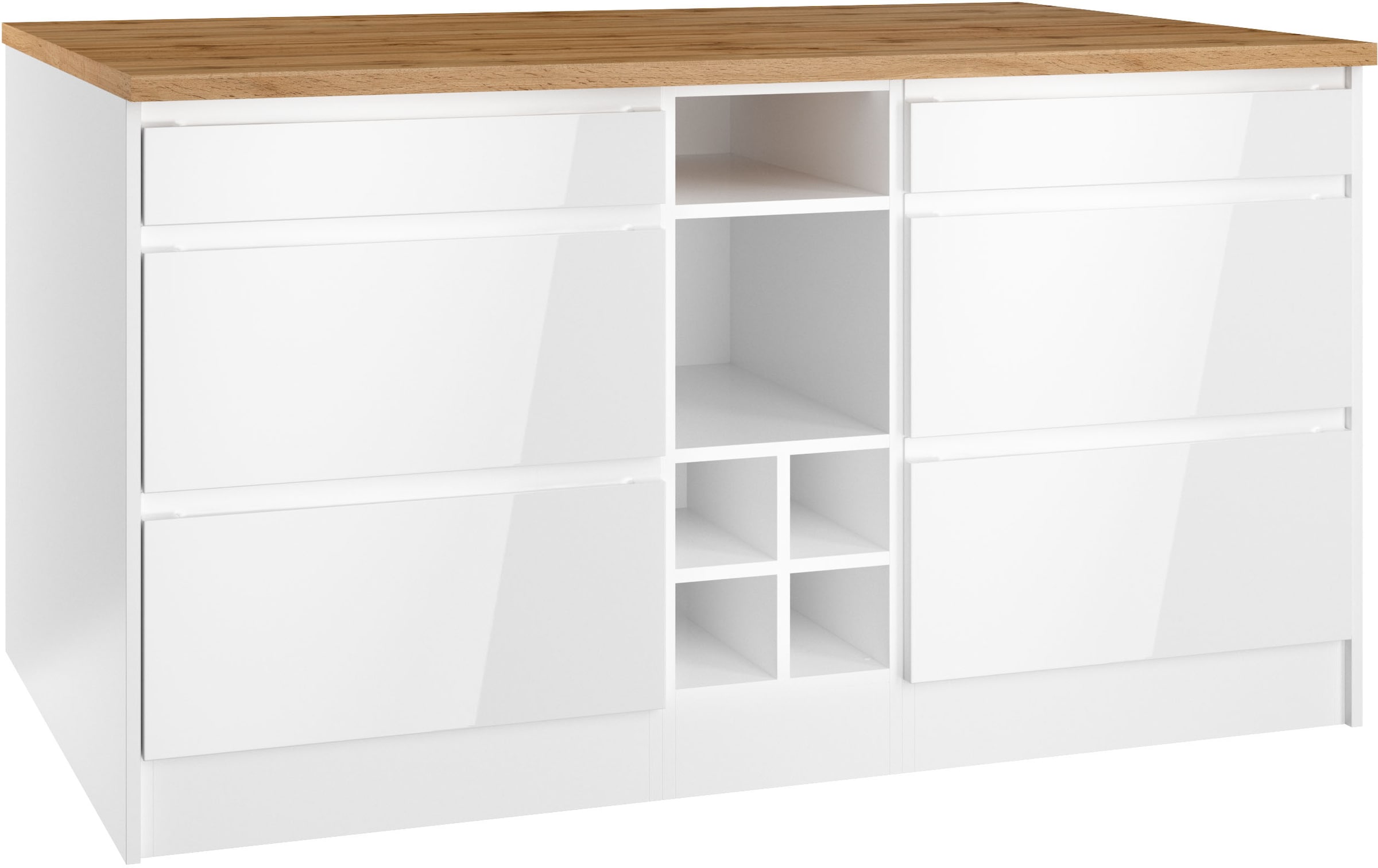 HELD MÖBEL Kücheninsel »Virginia«, Breite 153 cm, MDF-Fronten, Flaschenregal
