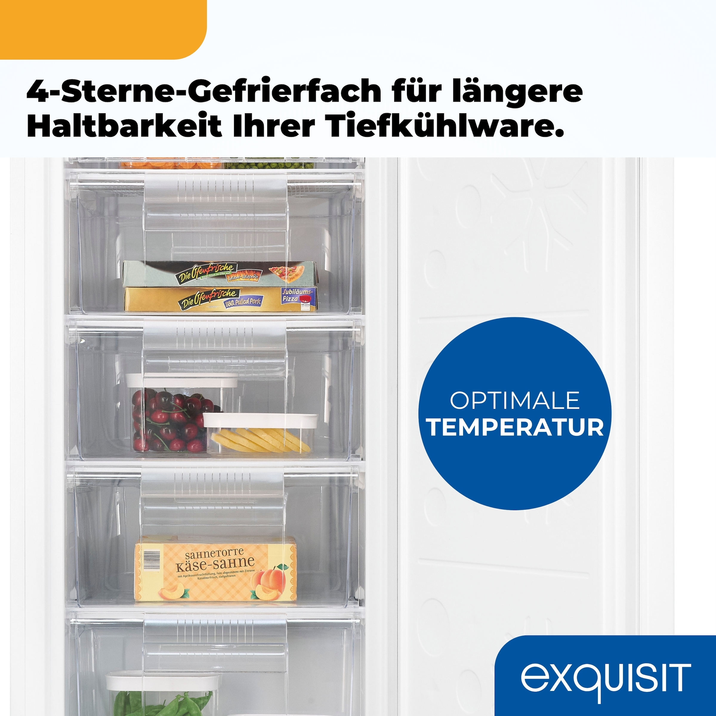exquisit Gefrierschrank »GS230-H-050C weiss« 144 cm hoch 54 cm breit Perfekt für Ihre Küche: flexibel, praktisch & klar strukturiert