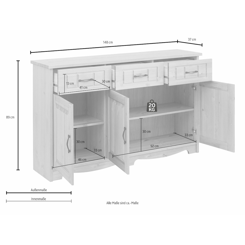 Home affaire Sideboard »Trinidad«, Breite 148 cm