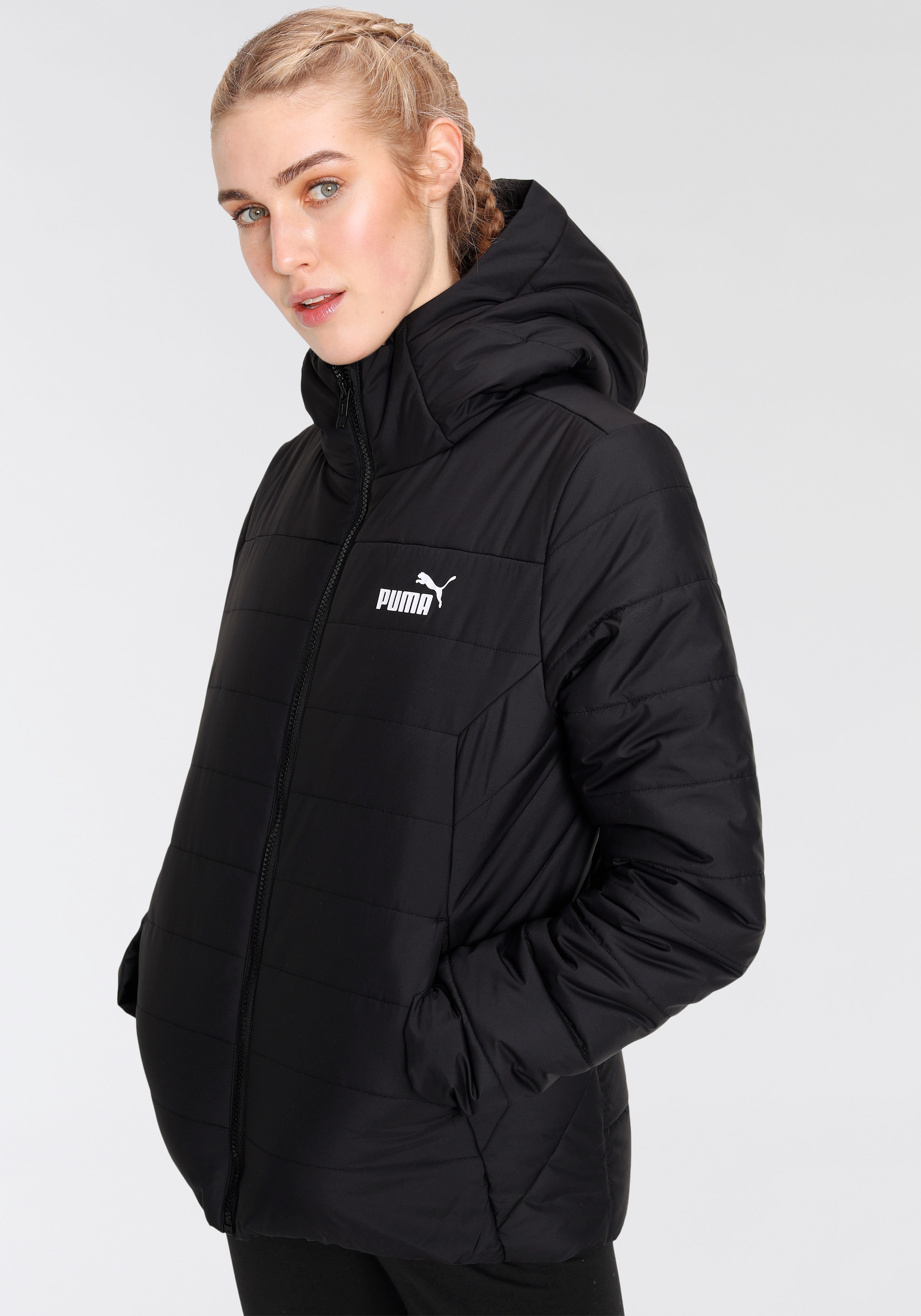 PUMA Winterjacke »ESS HOODED PADDED JACKET«, mit Kapuze
