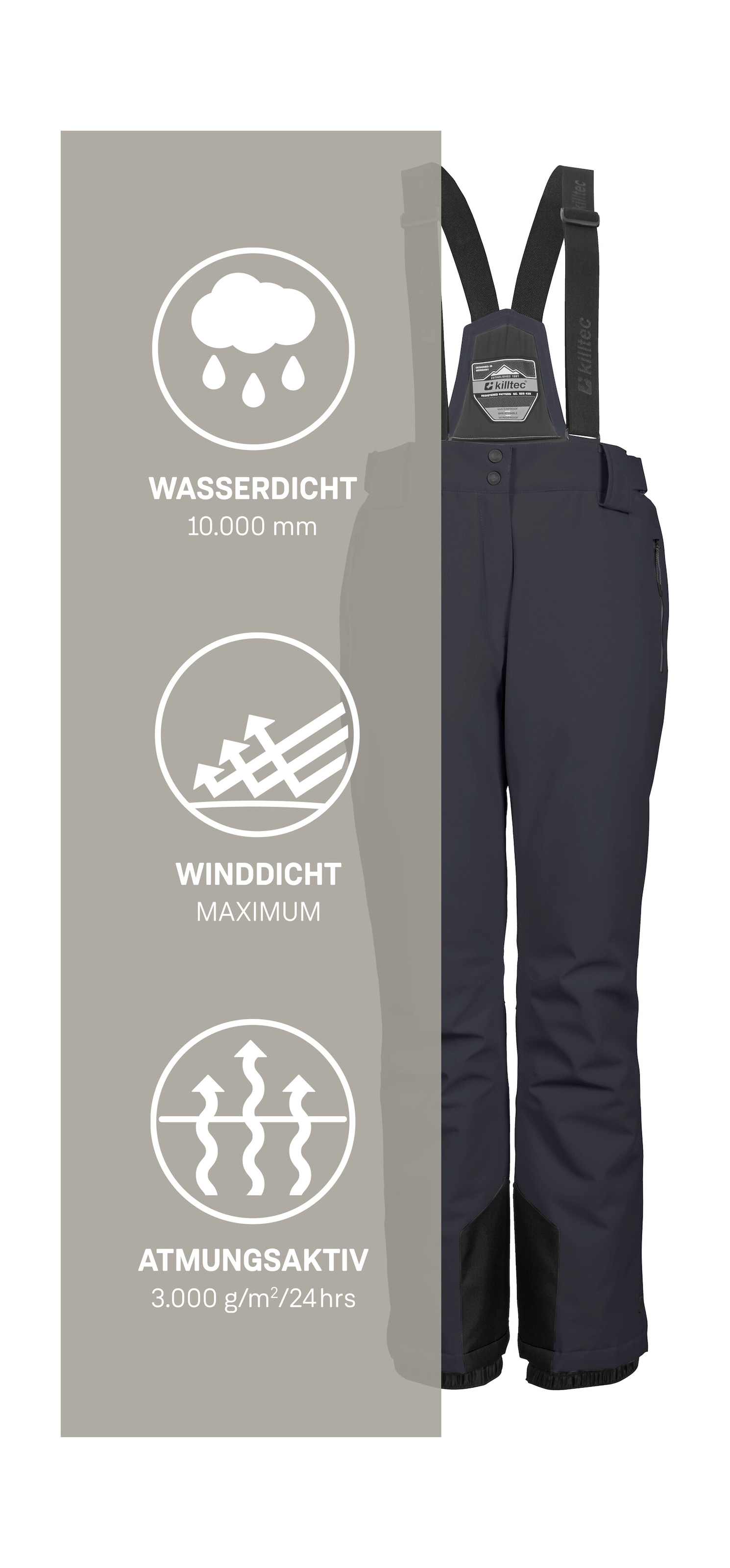 Killtec Skihose »KSW 249 WMN SKI PNTS«  Wasser- und winddicht, abnehmbare Träger, verstellbare Taille