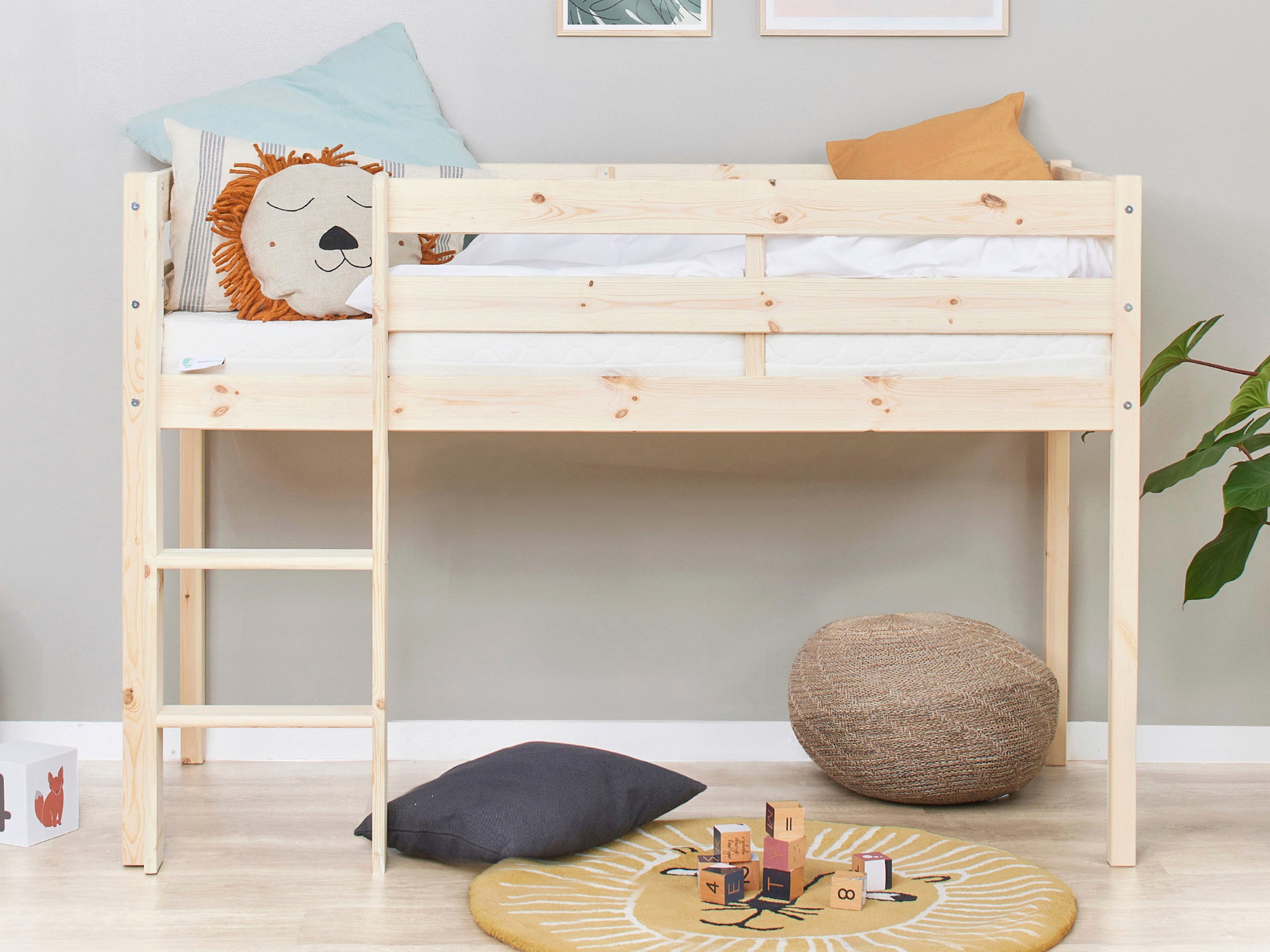 Hoppekids Spielbett »ECO COMFORT, Hochbett, in 2 Einzelbetten teilbar« Höhe 72cm, Farbe & Größe & Matratze