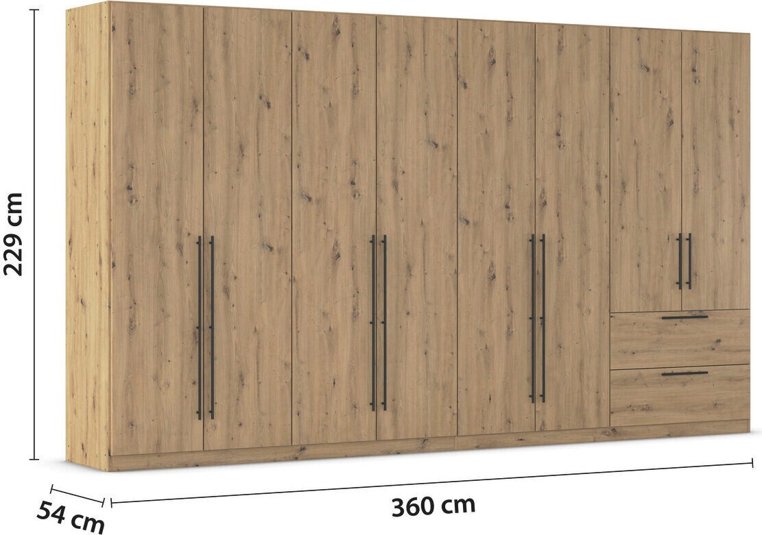 rauch Kleiderschrank »Drehtürenschrank Schrank Garderobe Wäscheschrank Schlafzimmer AVOLA«, (in 3 verschiedenen Ausstattungen BASIC/CLASSIC/PREMIUM), mit hochwertigen Stangengriffen in Schwarz aus Metall MADE IN GERMANY