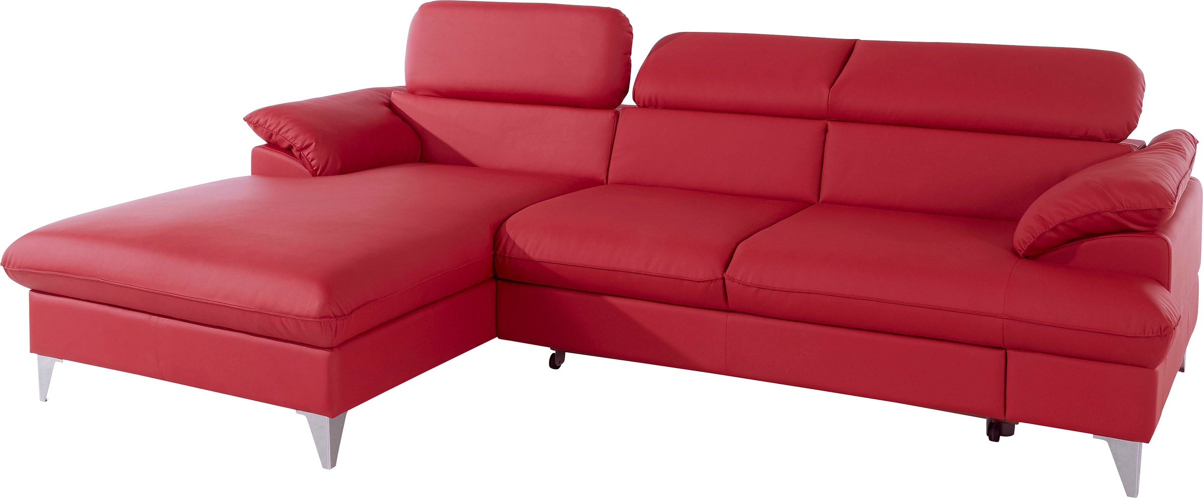 COTTA Polstergarnitur »Caluso«, (2 tlg.), Set: bestehend aus Ecksofa, Hocker, Ecksofa inkl. Kopfteilverstellung