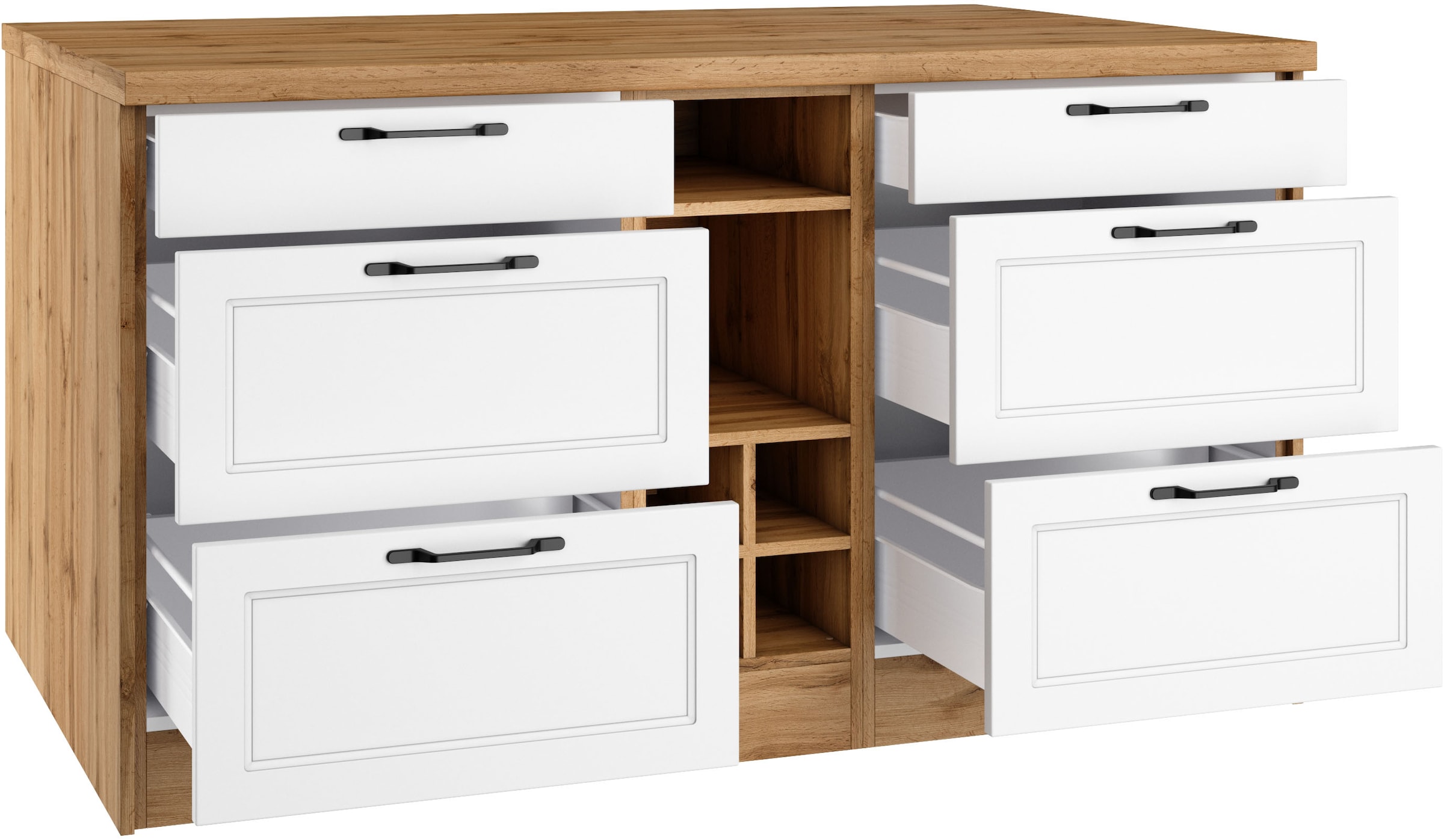 KOCHSTATION Kücheninsel »KS-Lana, Breite 153 cm« MDF-Fronten, Arbeitsplatte 38mm stark