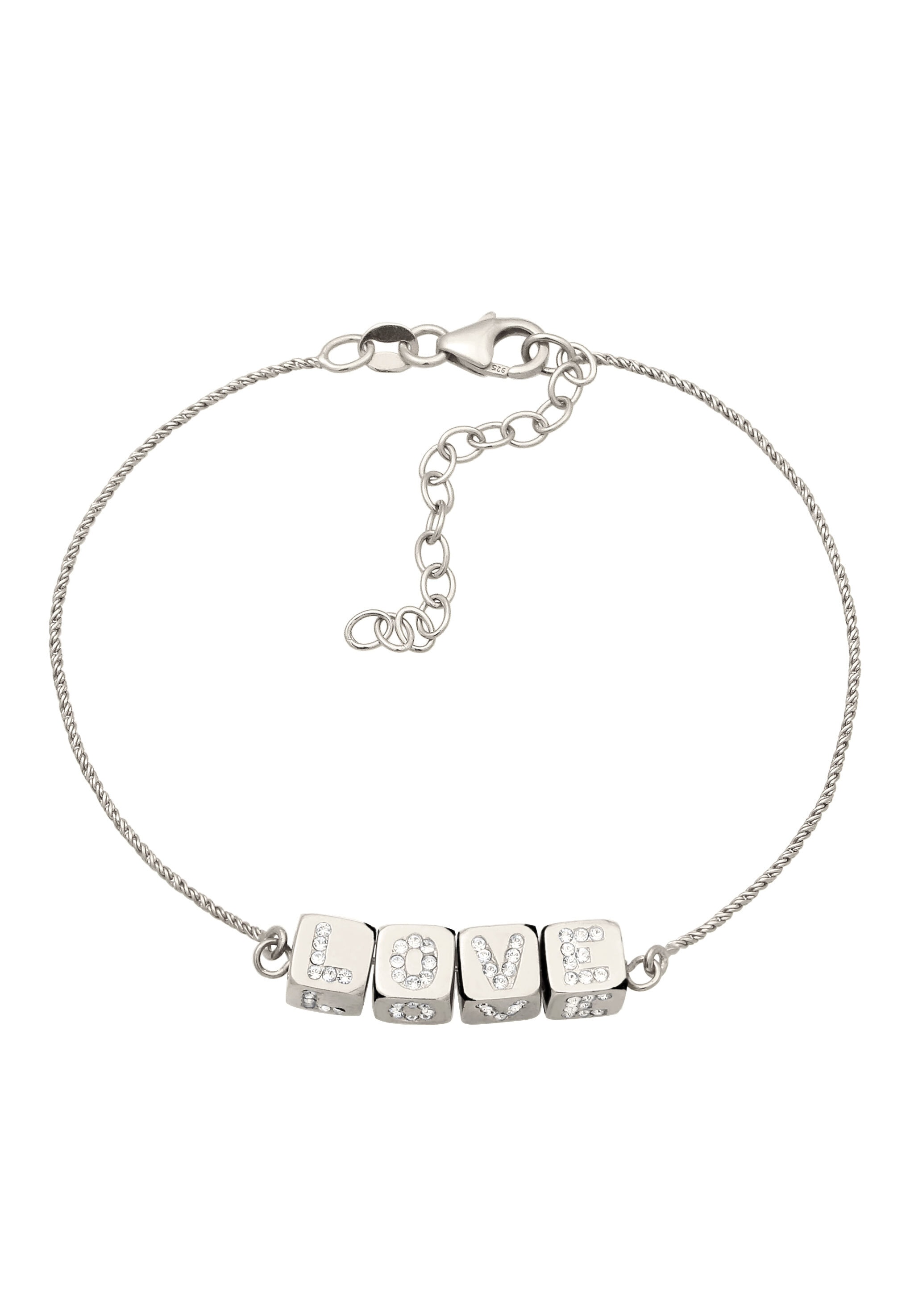 Elli Armkette »Armband Love Lettering mit Kristallen von Swarovski(R) 925 Sterling Silber«