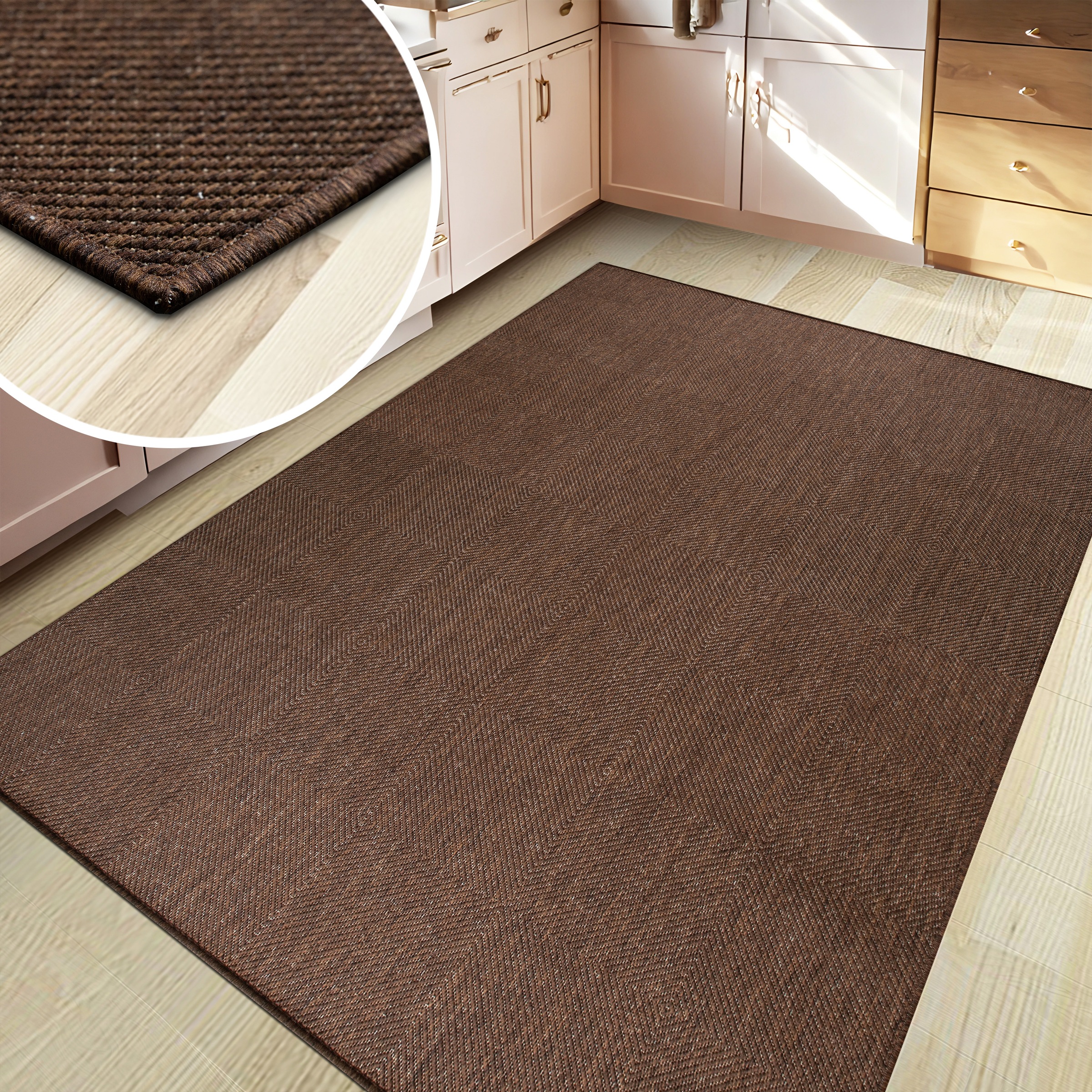 my home Teppich »Anna, auch als Läufer erhältlich« rechteckig 3 mm Höhe In- und Outdoor geeignet, Sisal-Optik, Wetterfest & UV-beständig