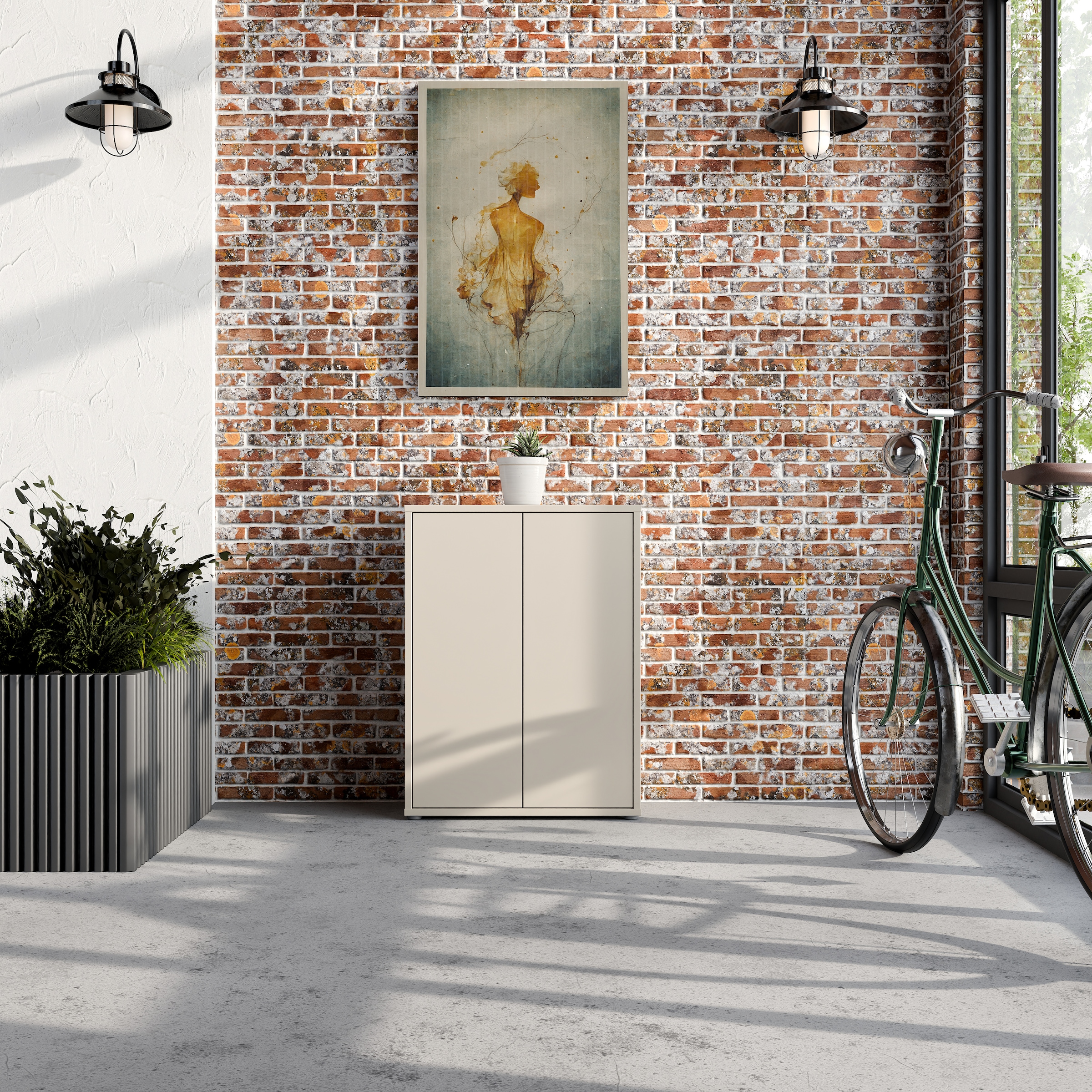 FORTE Schuhschrank »Alice Springs« B/H/T 74,5/99,1/34,9 cm,  Stauraumschrank, Mehrzweckschrank, grifflose Front, Push to open