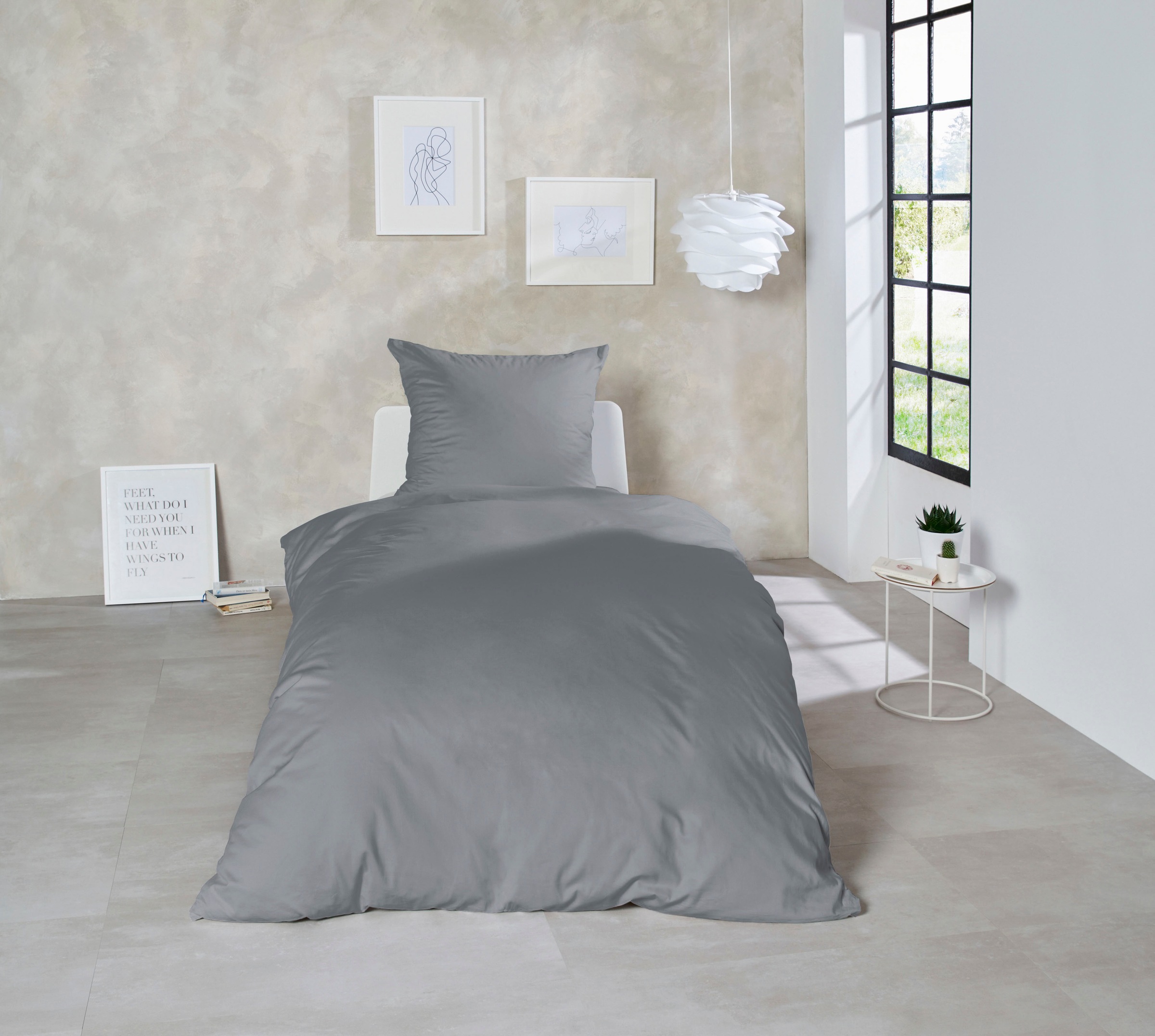 Primera Bettwäsche »Uni Luxus-Satin in Gr. 135x200, 155x220 oder 200x200 cm« 2 Stk. Bettwäsche aus Baumwolle, unifarbene Bettwäsche mit Reißverschluss