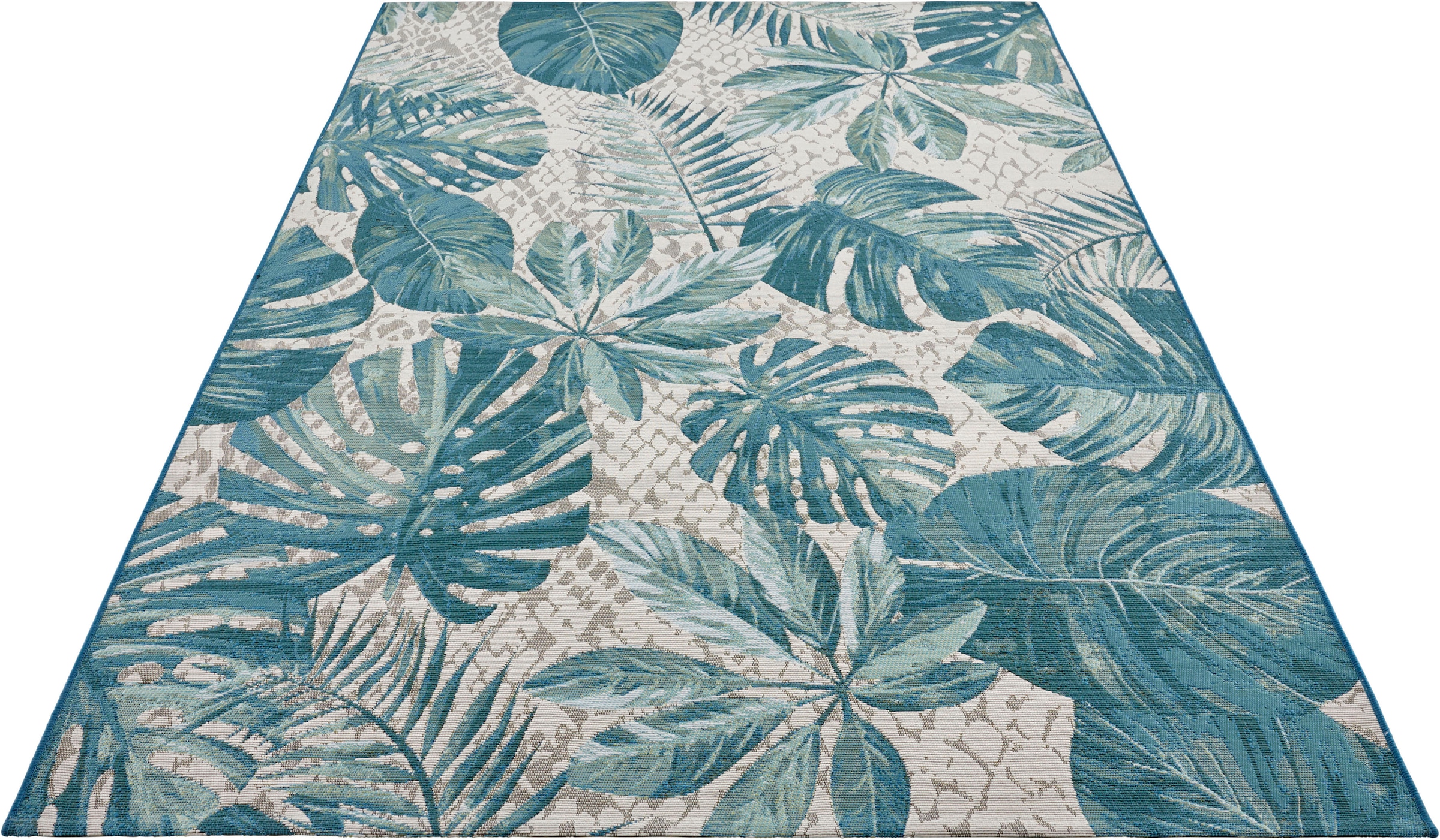 HANSE Home Outdoorteppich »Tropical Leaves«, rechteckig, 3 mm Höhe, In-& Outdoor, Wetterfest, Balkon, Garten, Wohnzimmer, Floral, Palme