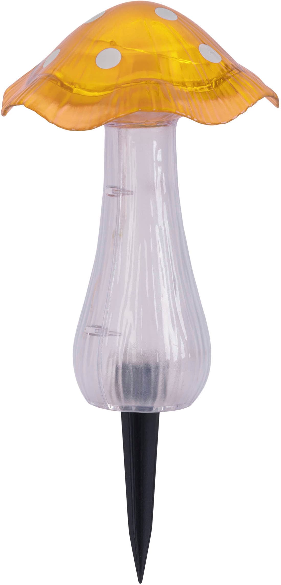 näve LED Solarleuchte »Mantar« LED-Modul 2 Stk. Kaltweiß 2er Set Dekoerdspieß Pilze rot und gelb, Dämmerungssensor, kaltweiß