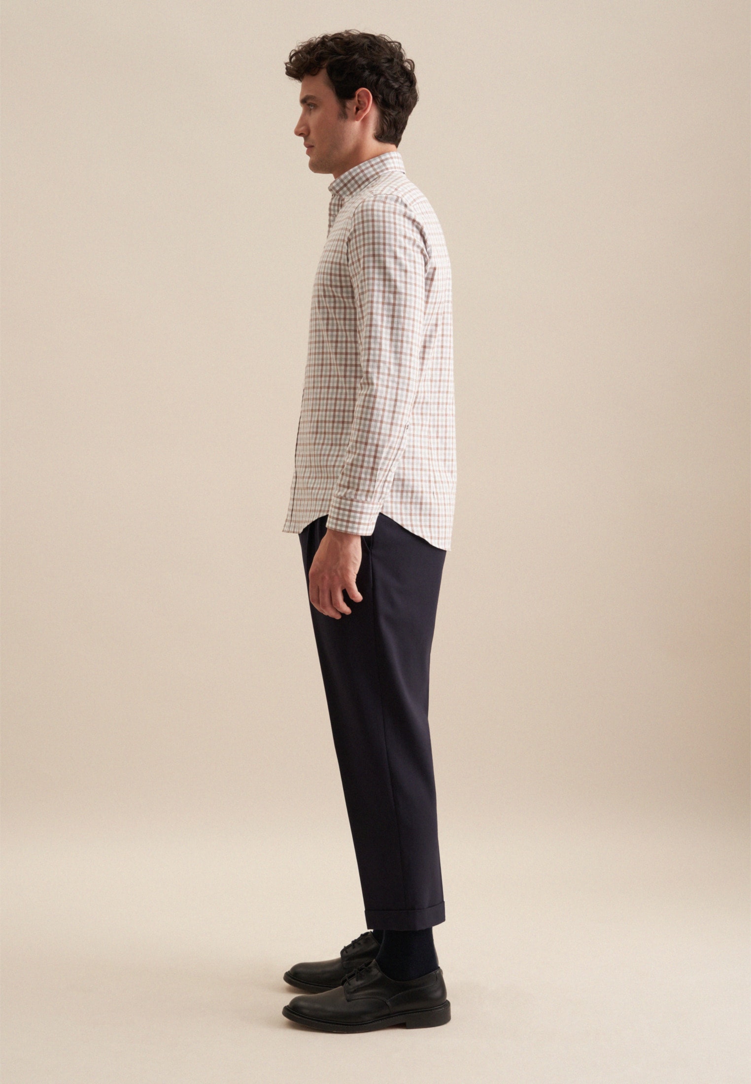 seidensticker Flanellhemd »Comfort«, Comfort Langarm Button-Down-Kragen Karo