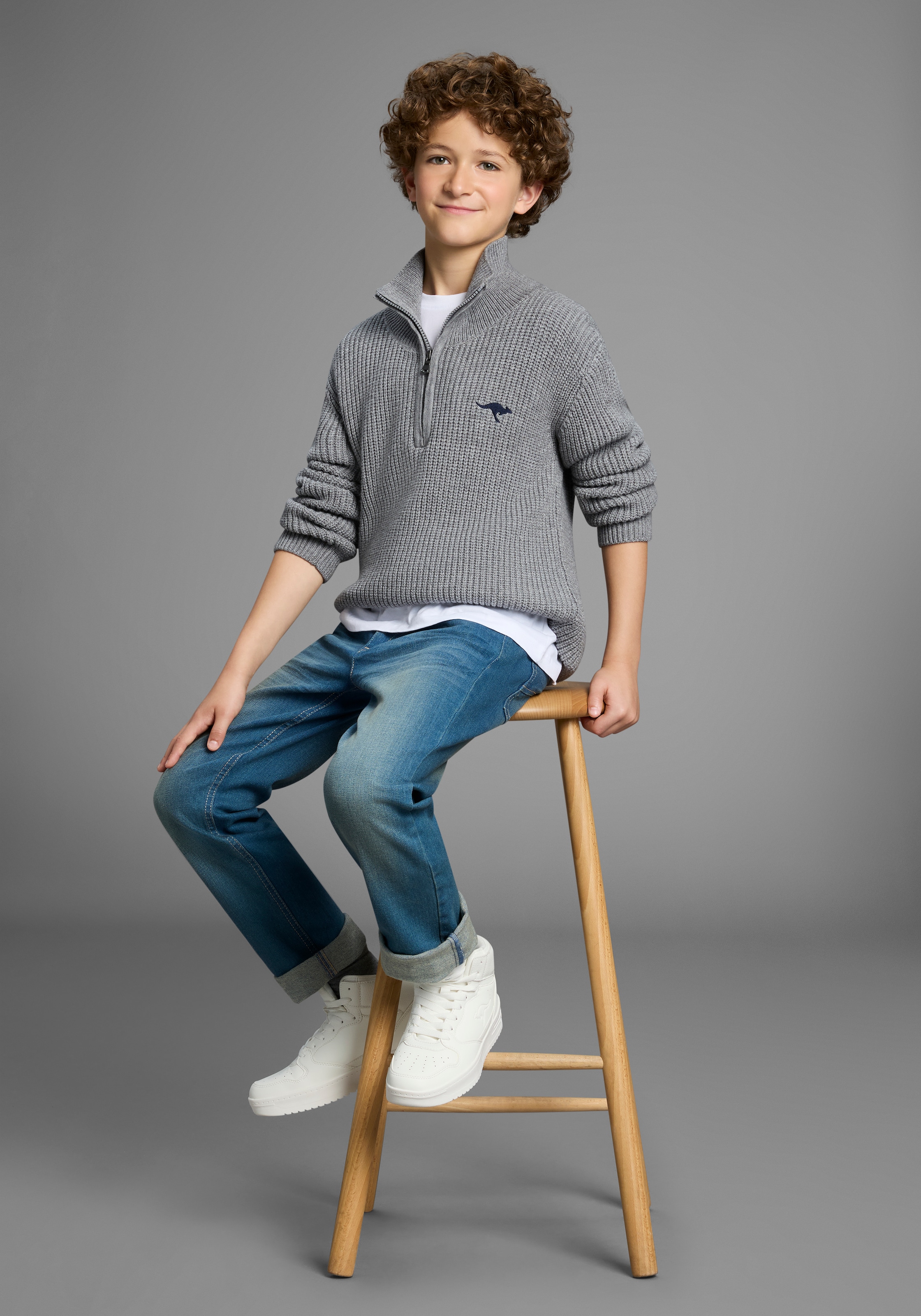 KangaROOS Strickpullover »Troyer, Pullover mit Zipper« Troyer, warmer Pullover