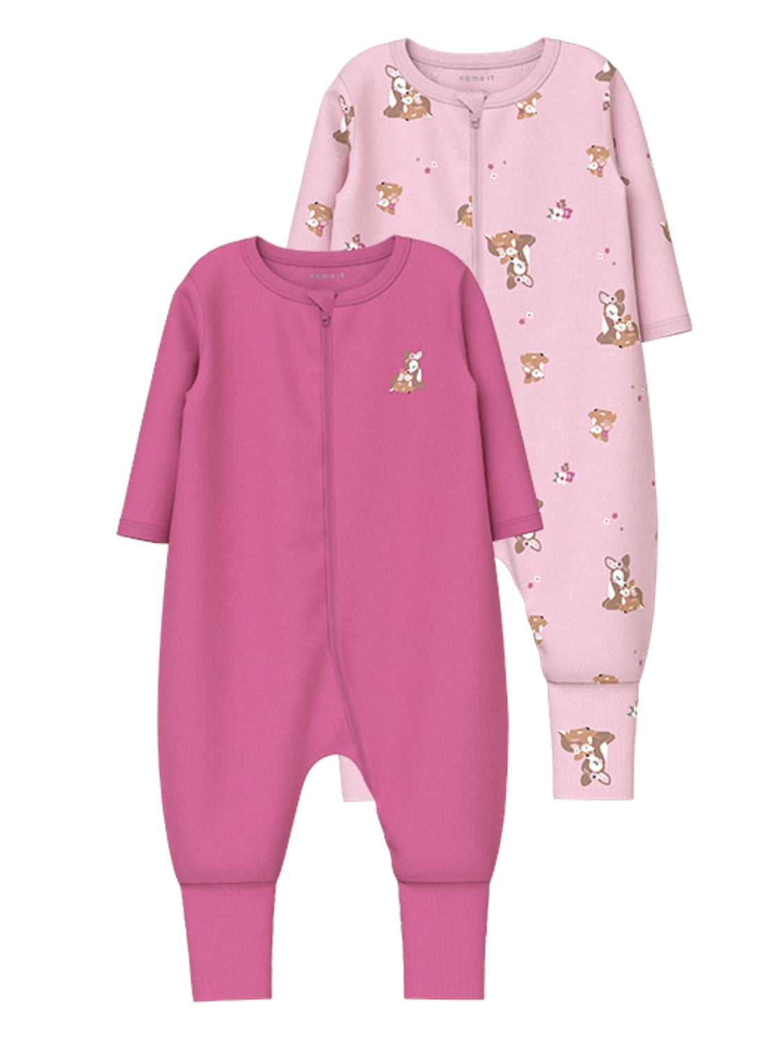 Schlafanzug »NBFNIGHTSUIT 2P ZIP FF ROSE DEER NOOS«, (Packung, 2 tlg.)