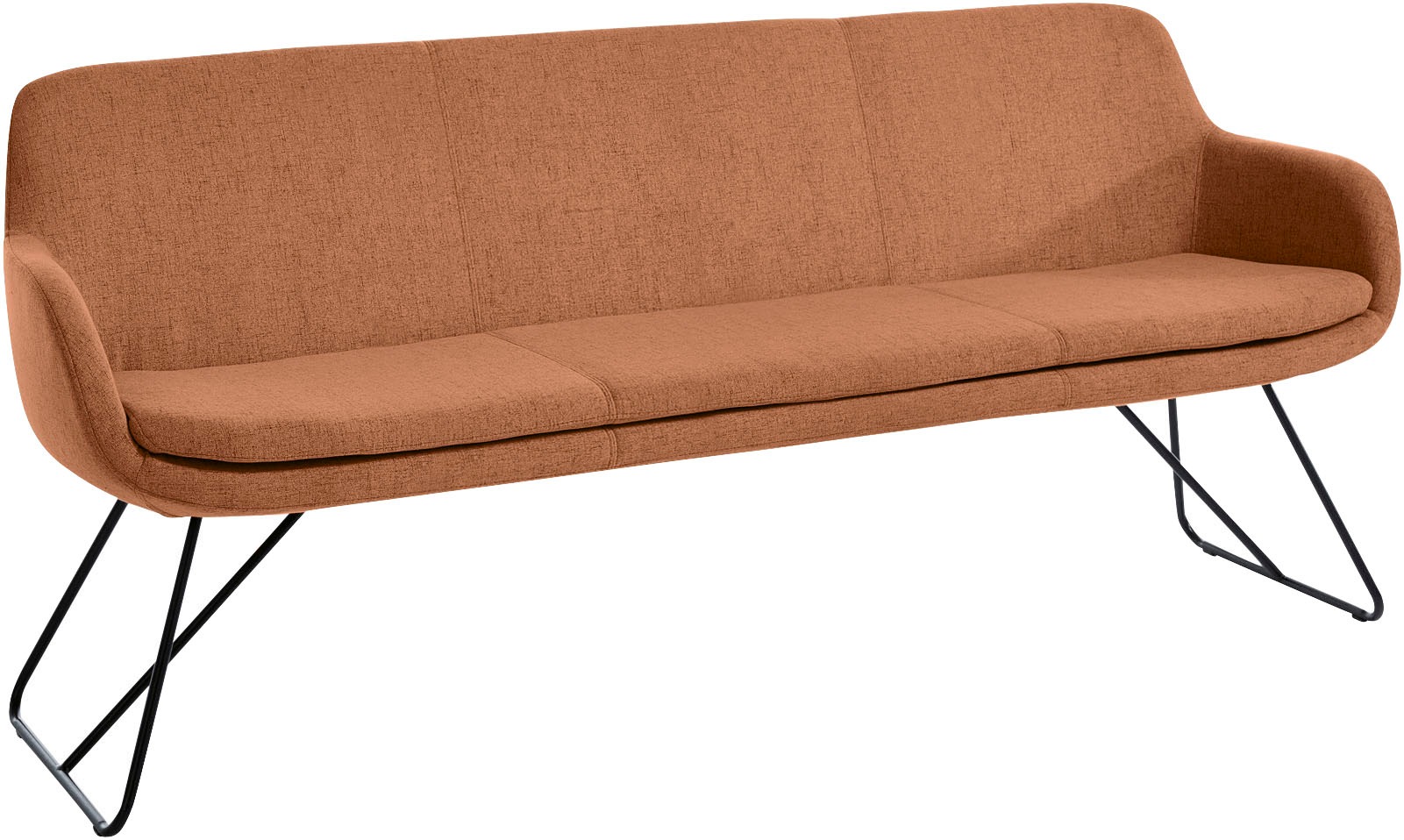 Musterring, Essbank »Tavia« Schlittengestell in drei Ausführungen, Breite 180, 200 oder 220 cm, orange + schwarz, 100% PES,