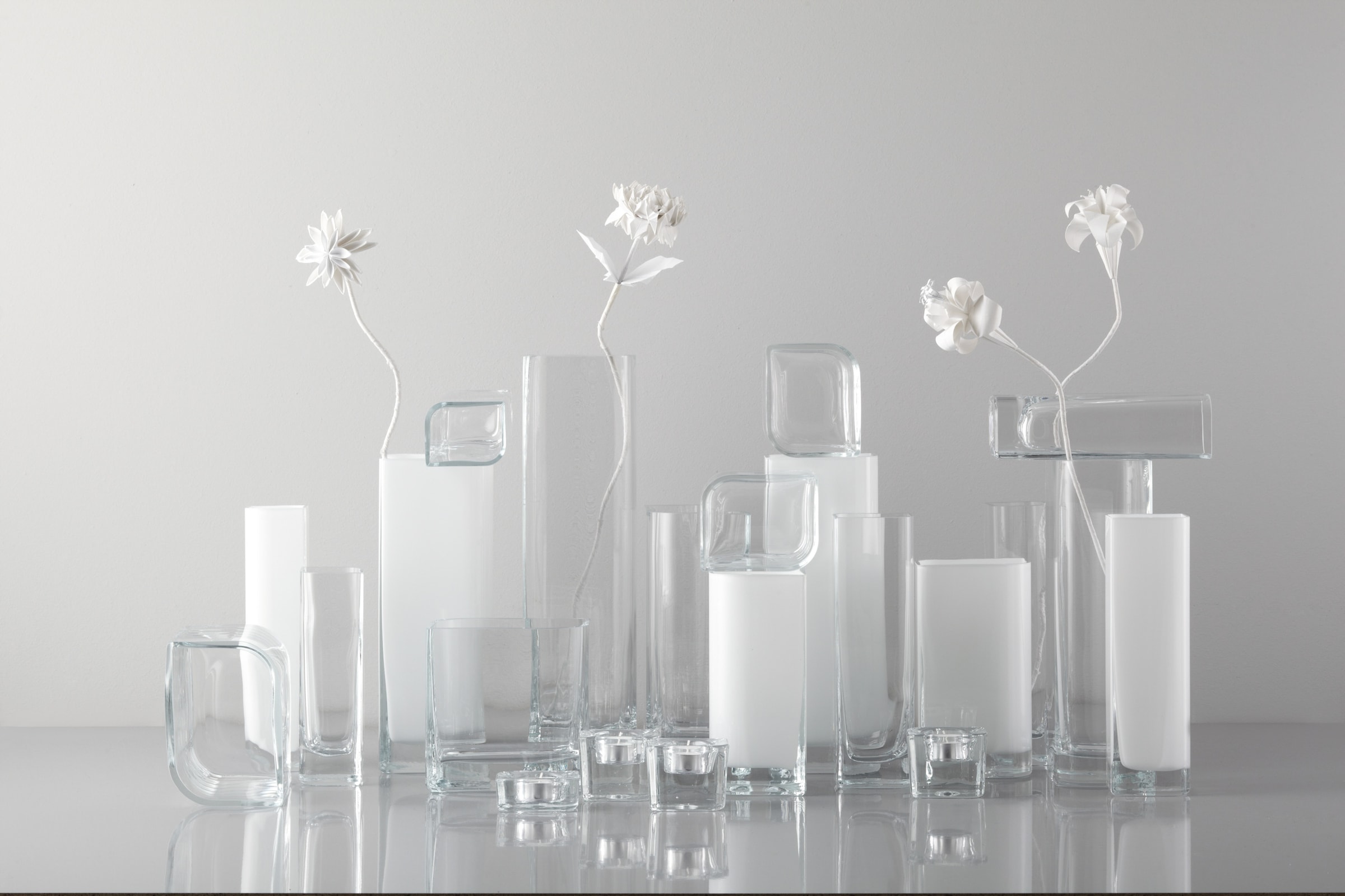 LEONARDO Tischvase »Dekovase LUCCA, aus Glas, handgefertigt«, (1 St.), rechteckig, spülmaschinenfest